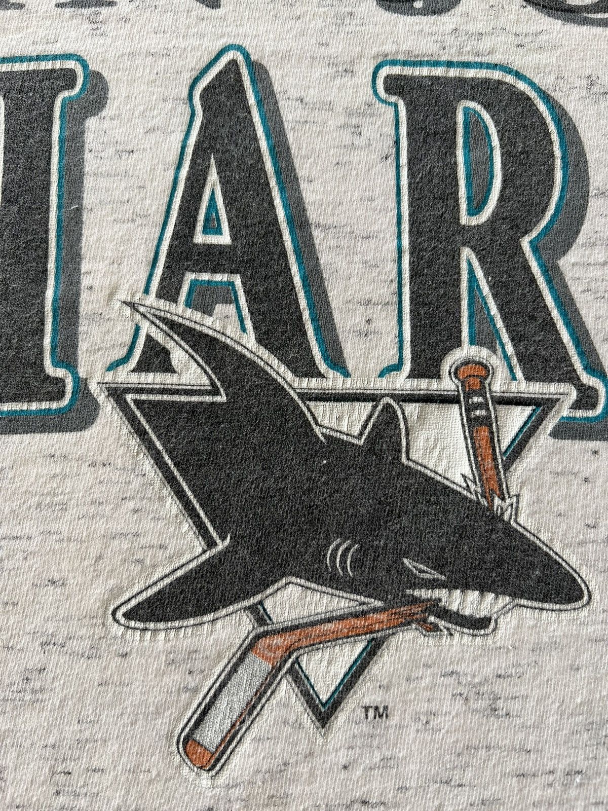 NHL × Vintage Vintage 1992 San Jose Sharks NHL Hockey Gray Tee Size US XL / EU 56 / 4 - 7 Thumbnail