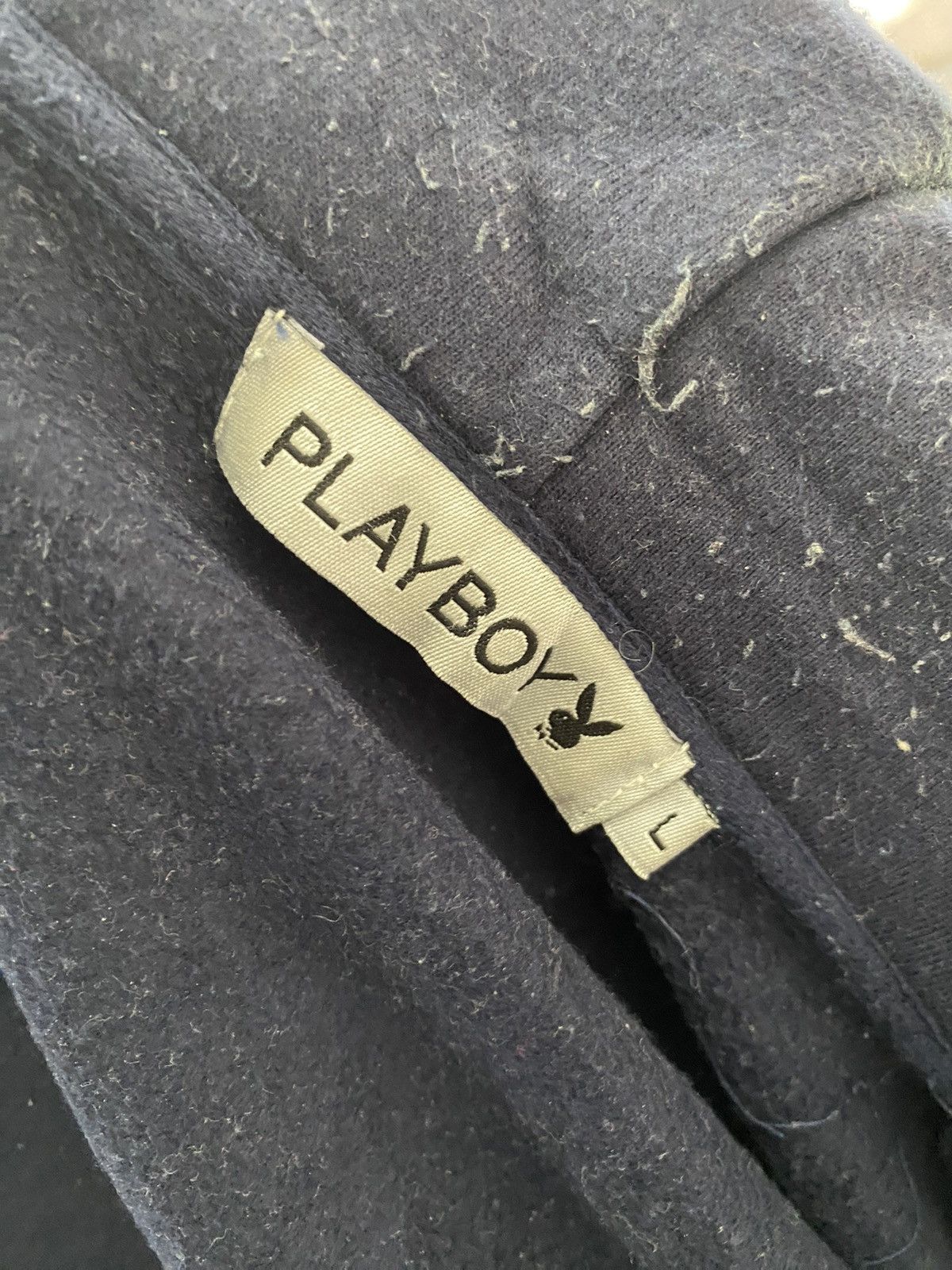 Playboy × Vintage 90s VTG PLAYBOY EMBROIDED BIG LOGO HOODIE Size US L / EU 52-54 / 3 - 5 Thumbnail