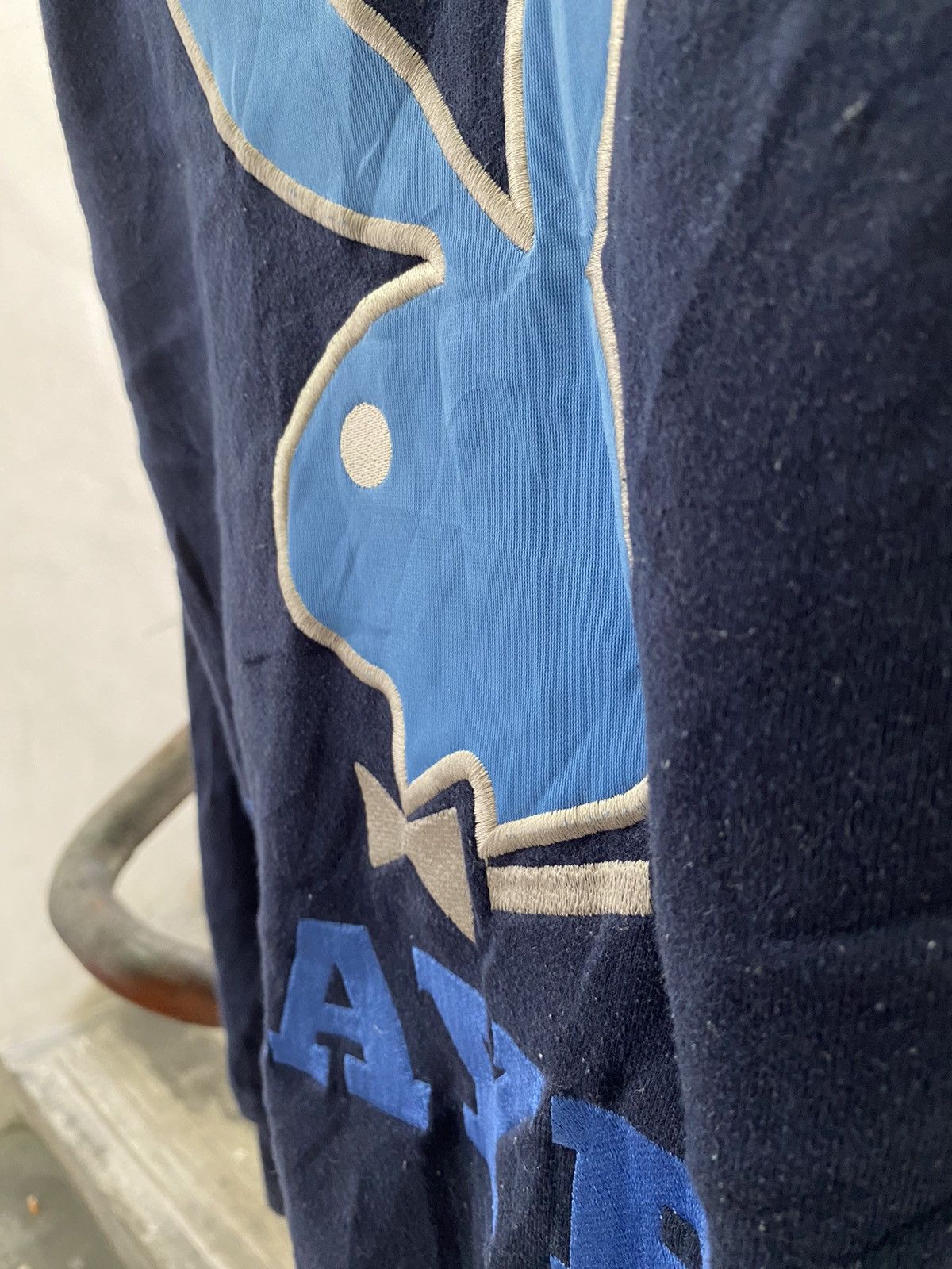 Playboy × Vintage 90s VTG PLAYBOY EMBROIDED BIG LOGO HOODIE Size US L / EU 52-54 / 3 - 3 Thumbnail