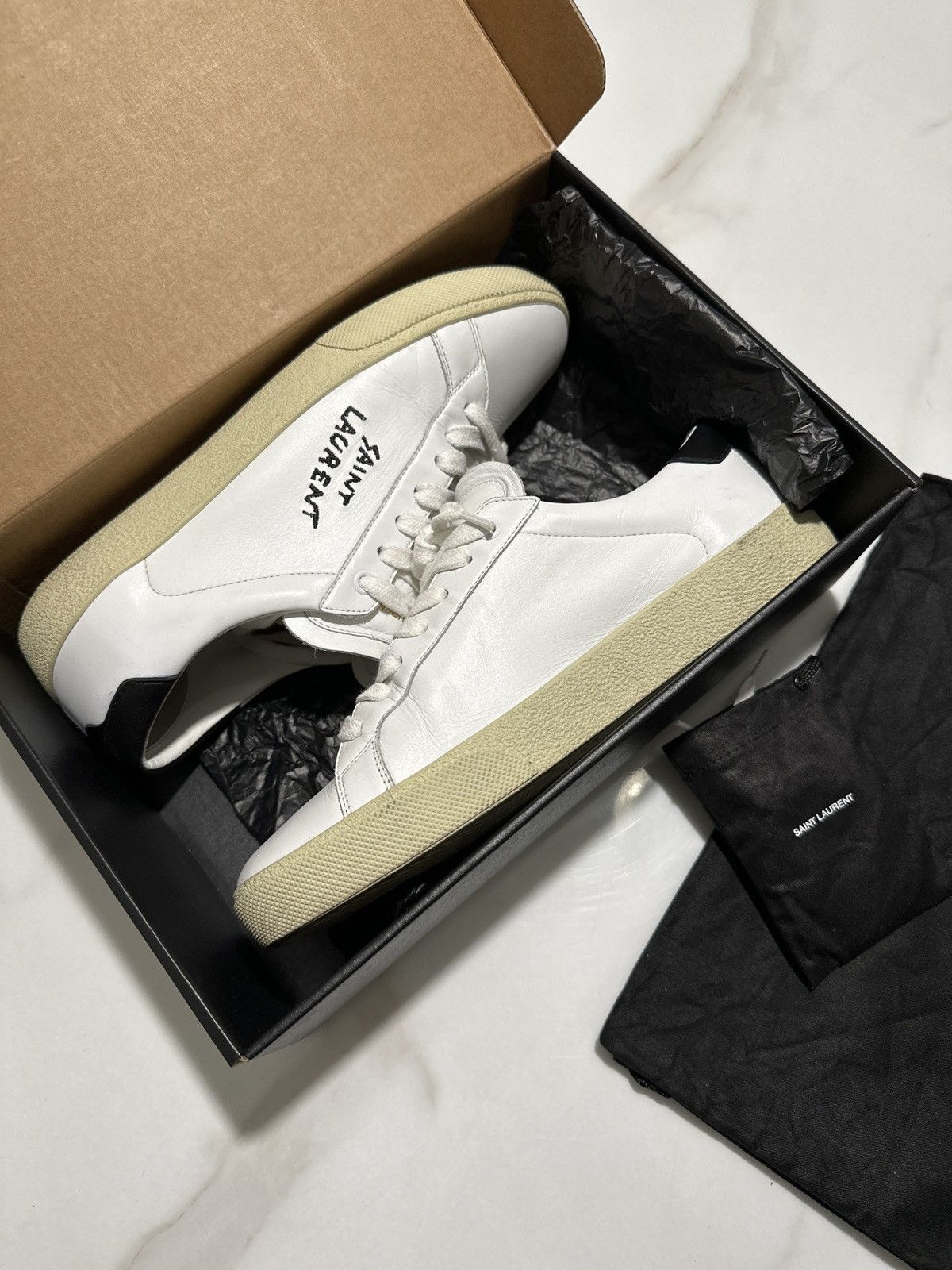 Saint Laurent Paris SAINT LAURENT COURT CLASSIC SL/06 SNEAKERS IN SMOOTH LEATHER Size US 8 / EU 41 - 2 Thumbnail