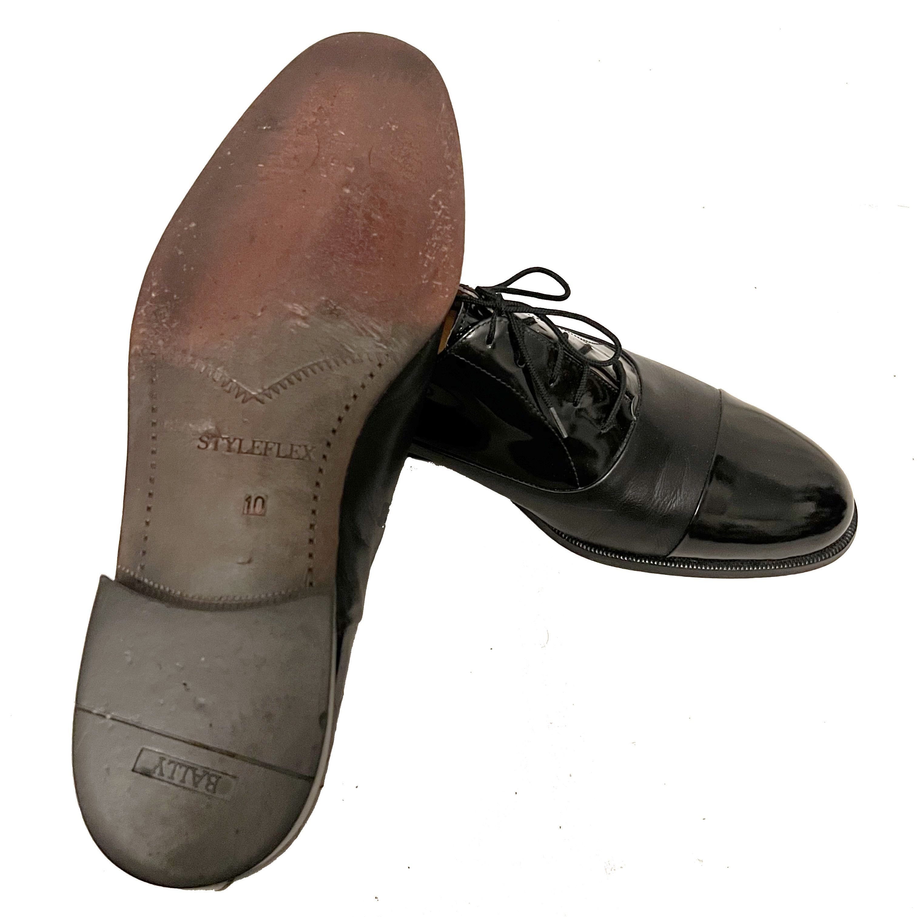 Bally $1200 BALLY Men's Patent & Calfskin Leather Cap Toe Oxfords Size US 10 / EU 43 - 6 Thumbnail