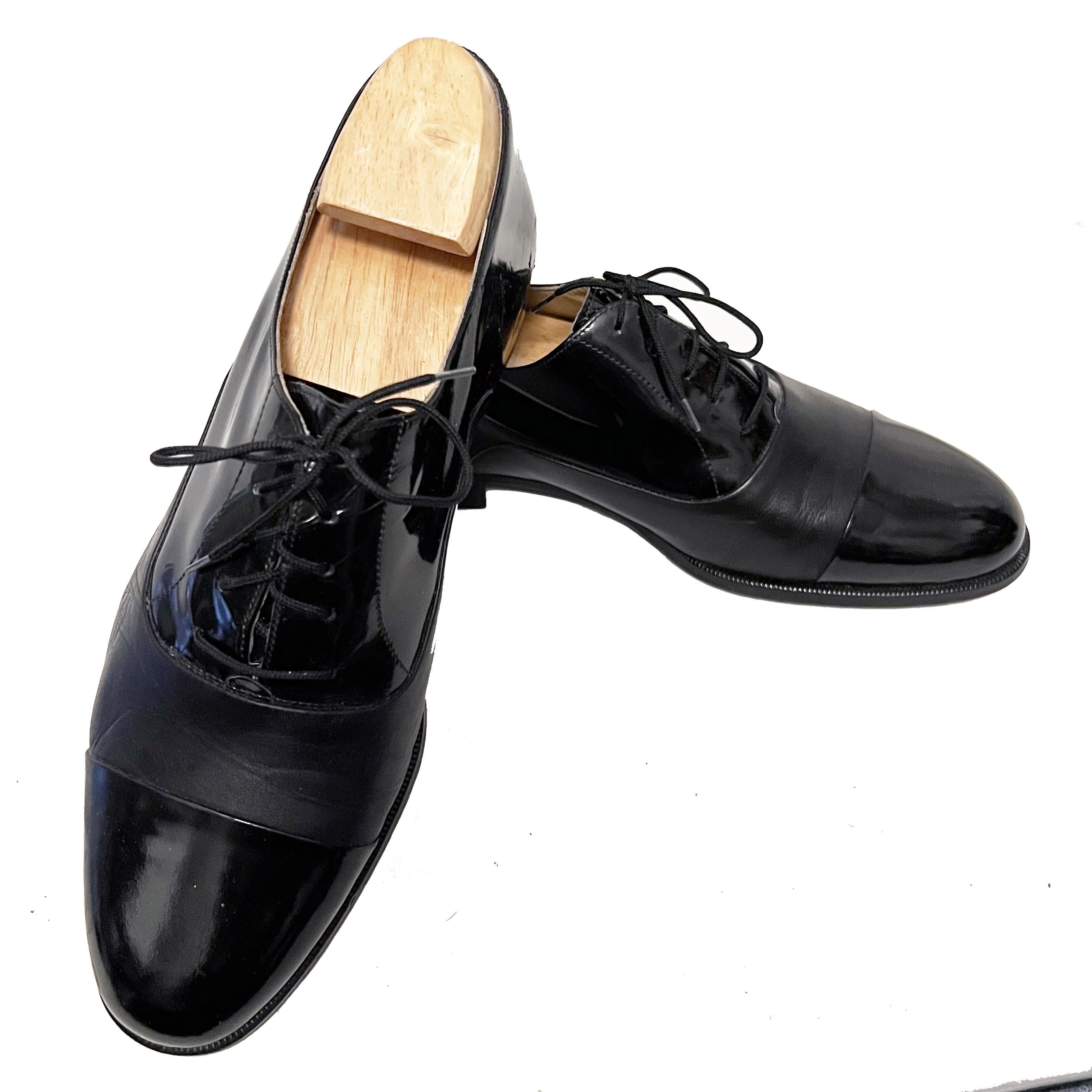 Bally $1200 BALLY Men's Patent & Calfskin Leather Cap Toe Oxfords Size US 10 / EU 43 - 3 Thumbnail