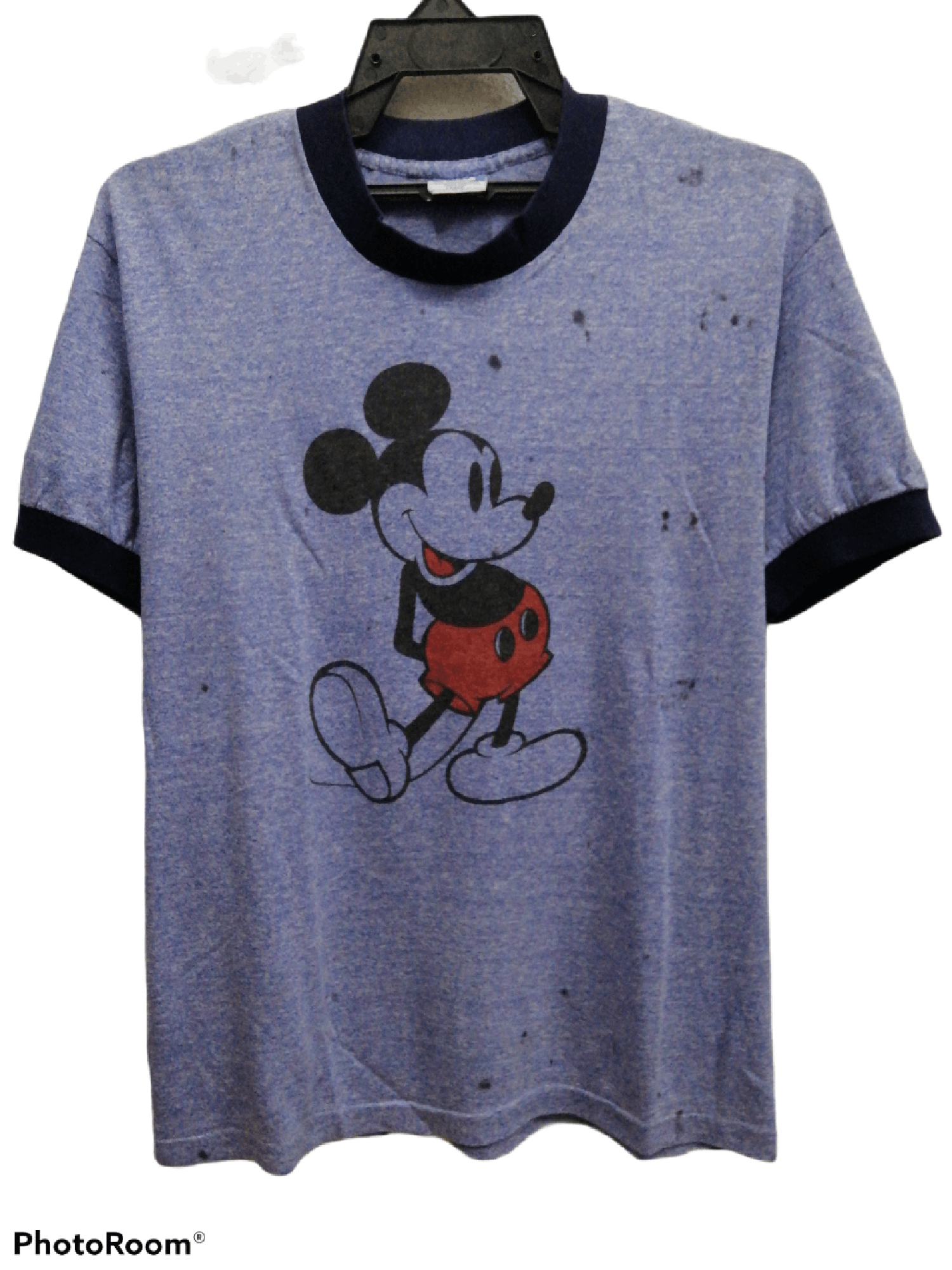 image of Mickey Mouse Ringer in Blue, Men's (Size Large)