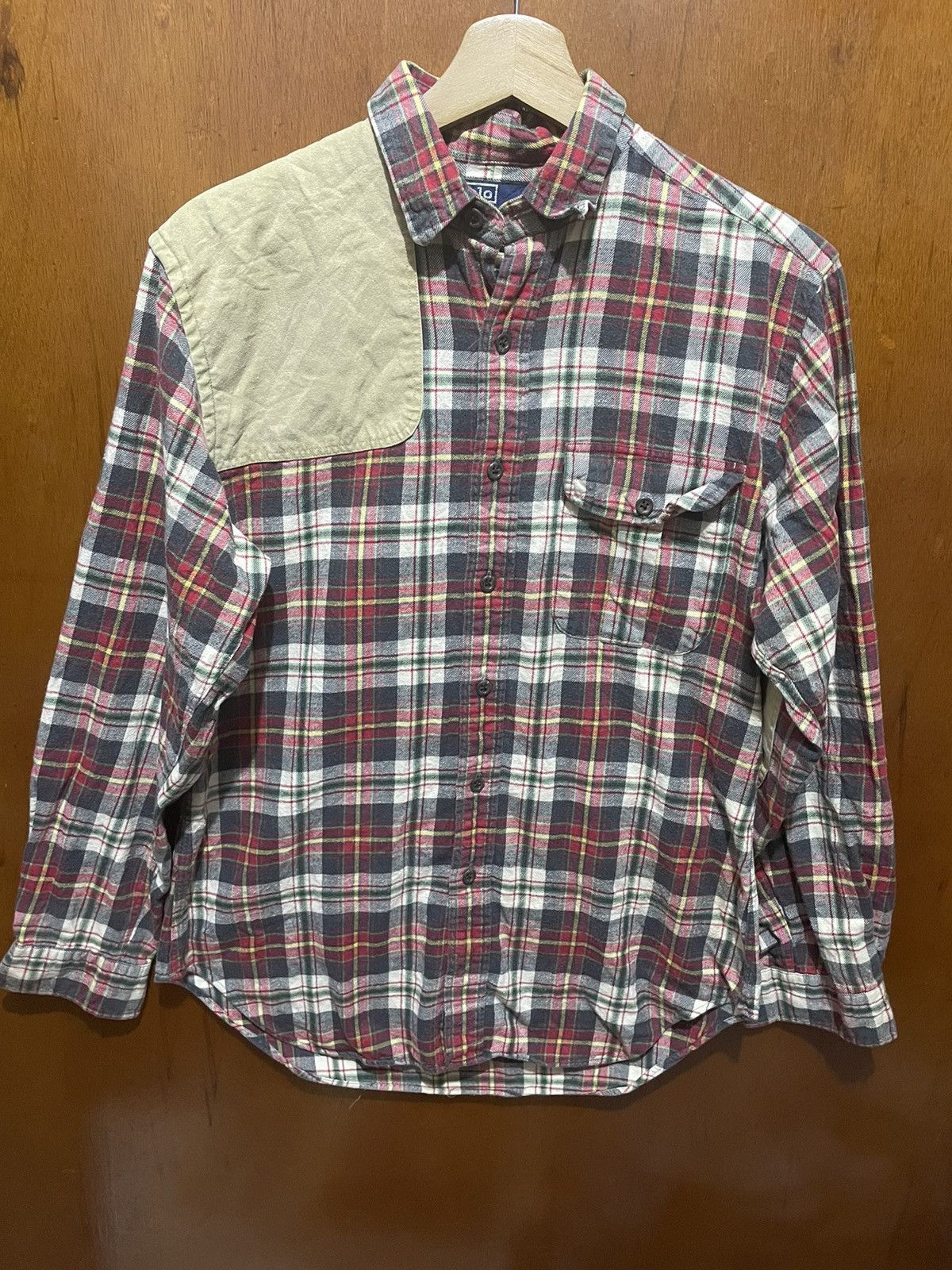 Vintage Rare Polo Ralph Lauren Flanel With Custom Patchwork Size US S / EU 44-46 / 1 - 1 Thumbnail