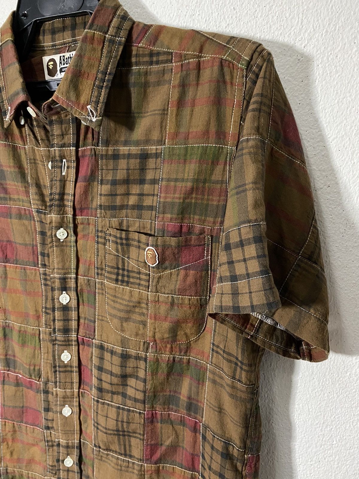 Bape One Point Patchwork BD S/S Shirt Size US S / EU 44-46 / 1 - 3 Thumbnail