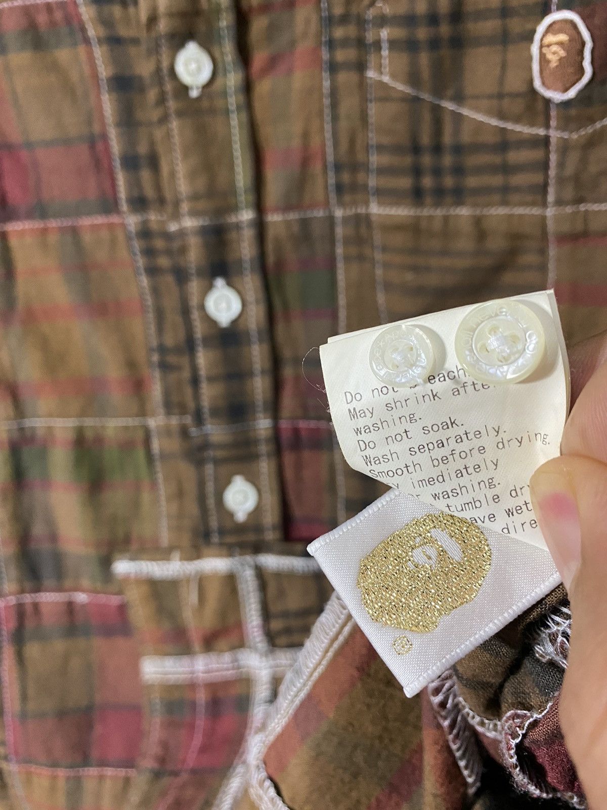 Bape One Point Patchwork BD S/S Shirt Size US S / EU 44-46 / 1 - 8 Thumbnail