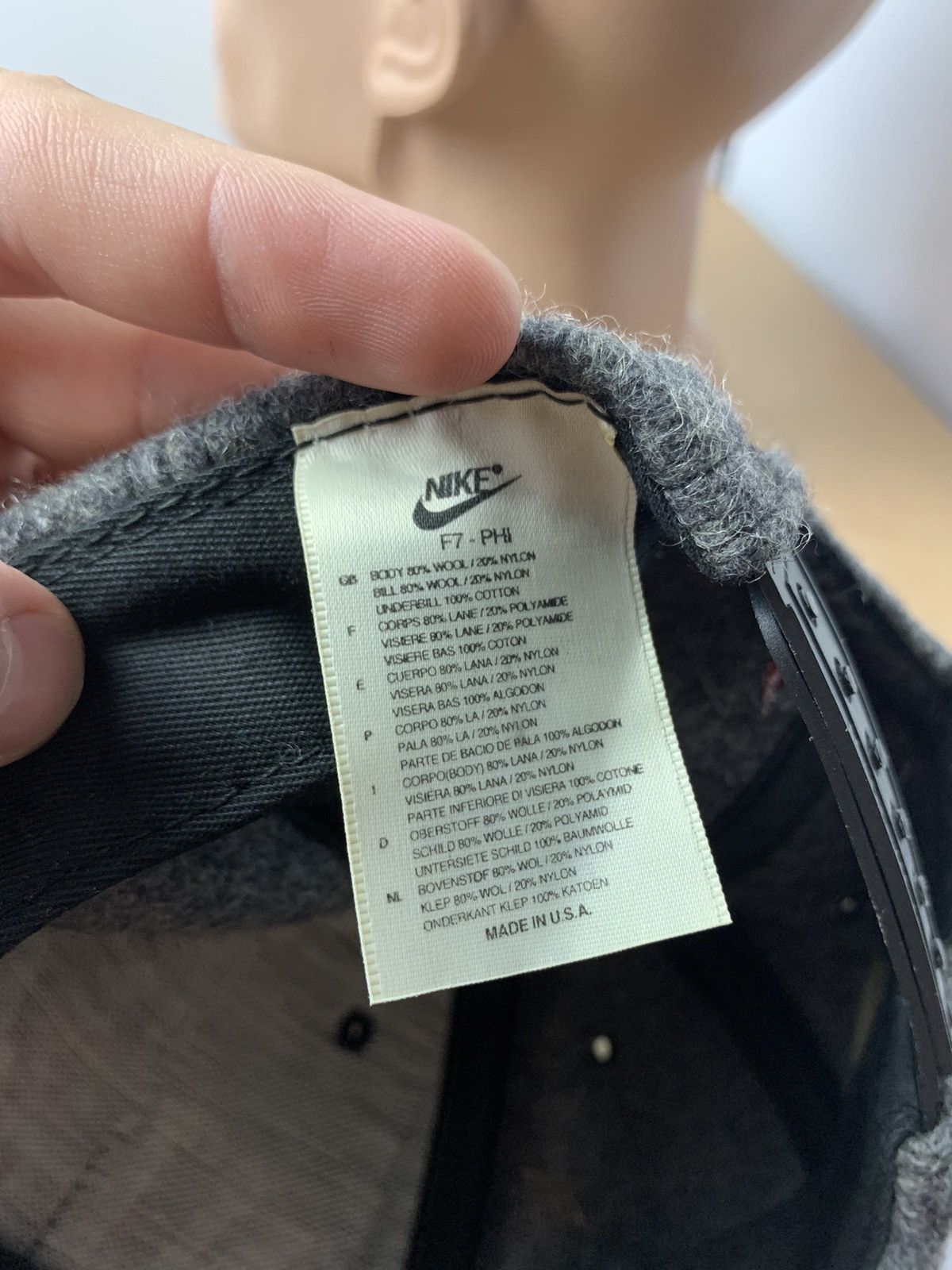 Vintage NIKE cap USA wool big logo rare !