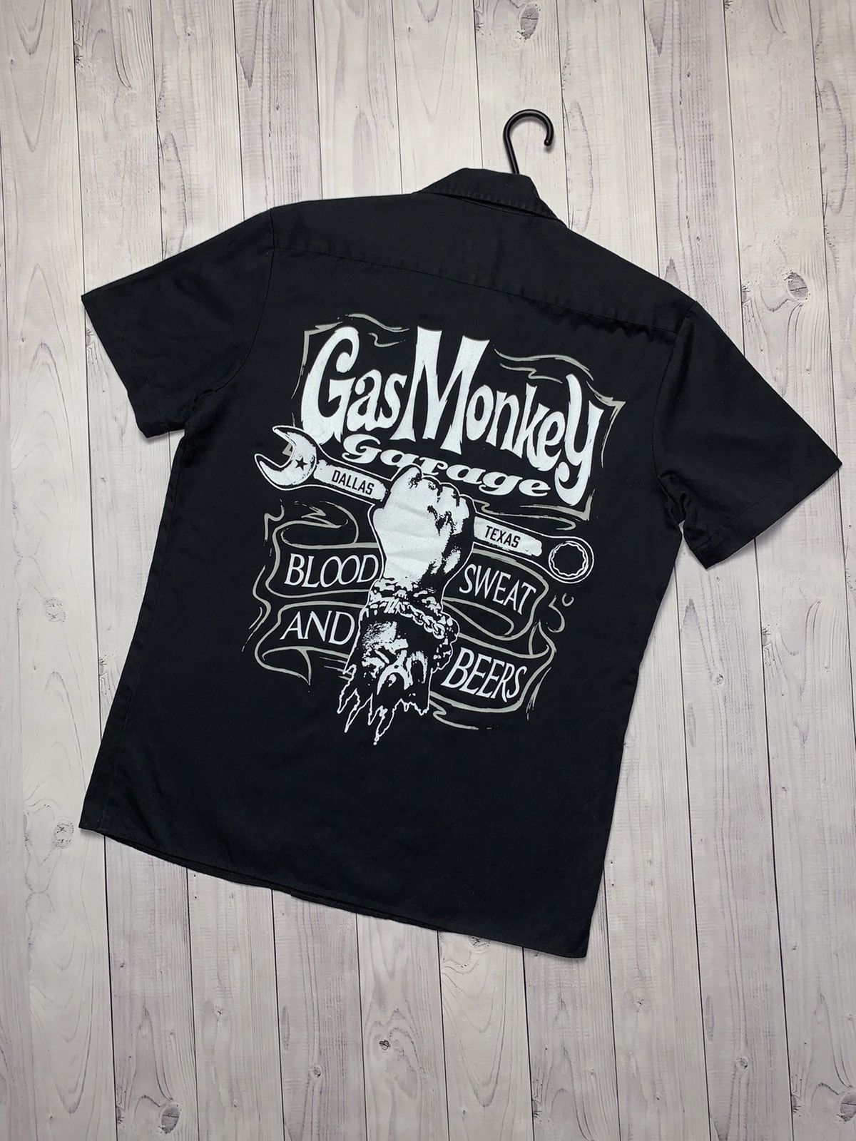 Vintage Dickies Gas Monkey denim shirt size M rare