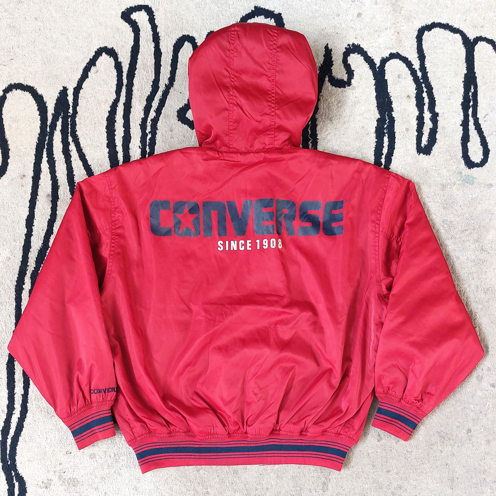 CONVERSE ALL STAR Big Logo Bomber Hoodie Windbreaker Jacket