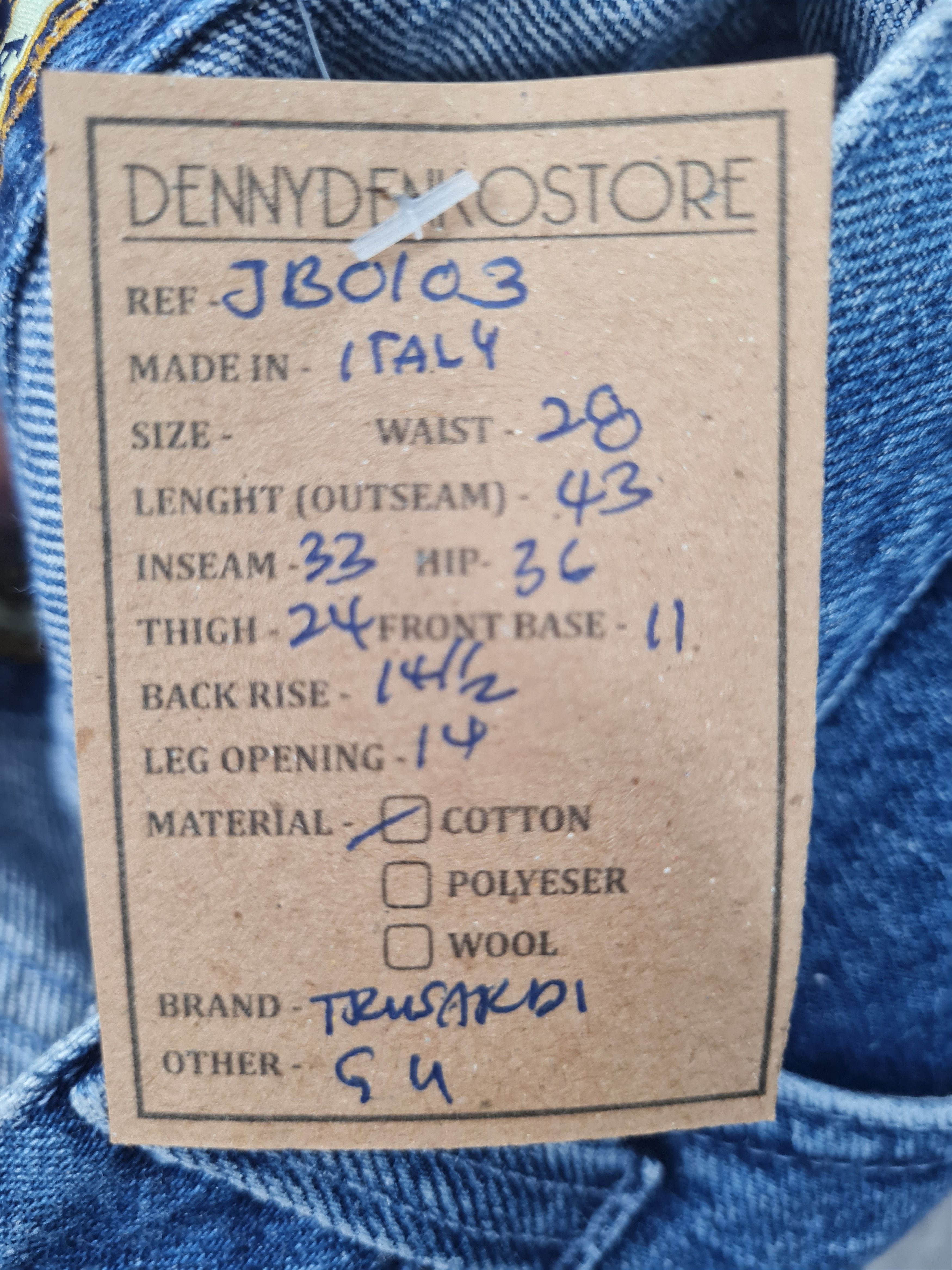 Trussardi Vtg TRUSSARDI JEANS Carrot Cut Designer 28x33 Jeans JB0103 Size US 28 / EU 44 - 14 Thumbnail