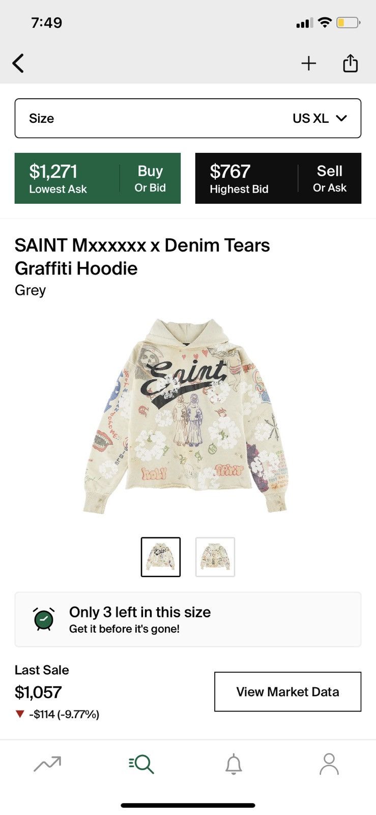 DENIM TEARS SAINT Mxxxxxx x Denim Tears Graffiti Hoodie | Grailed