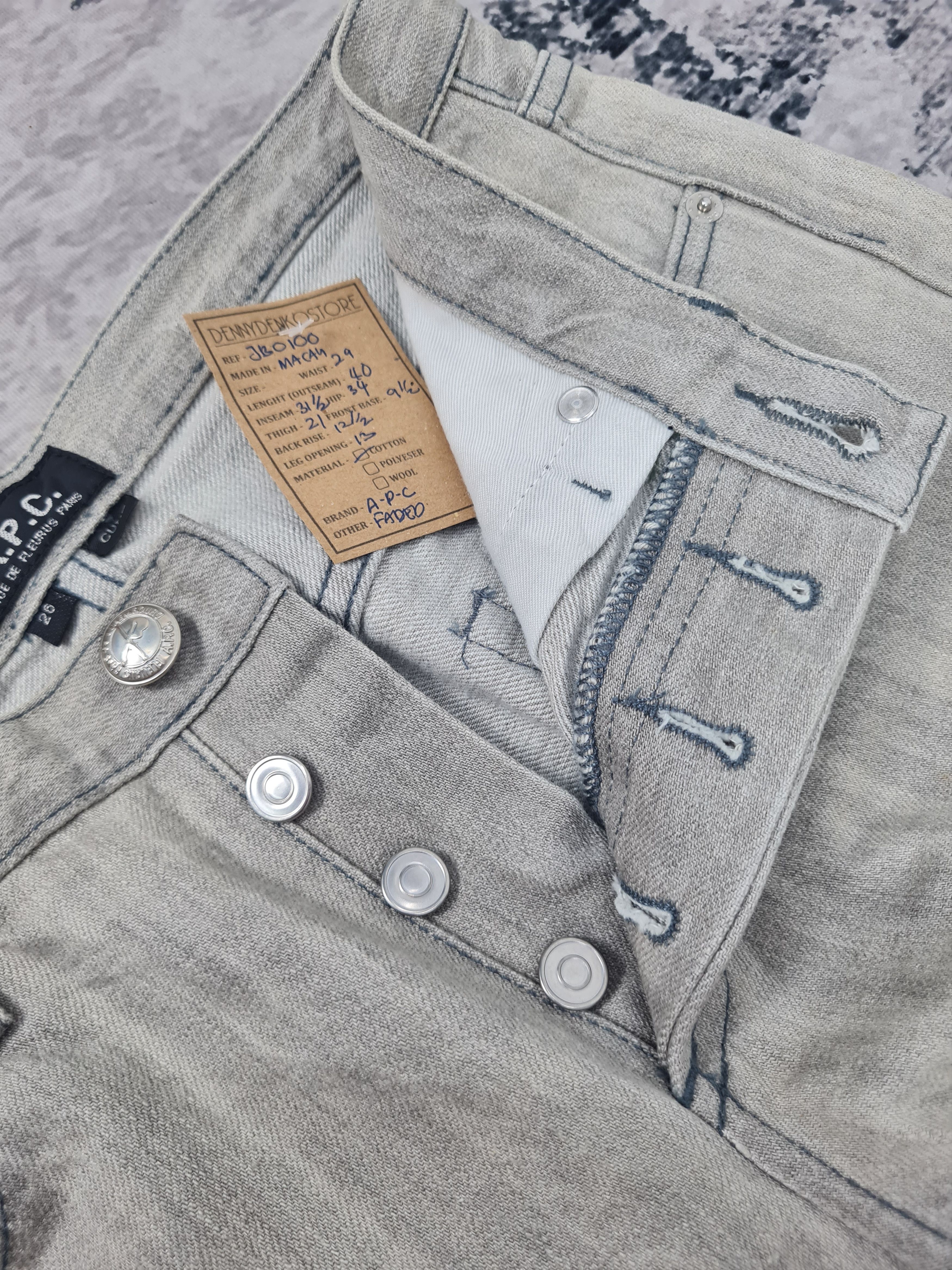A.P.C. Vintage A.P.C. Slim Fit Faded Denim 29x31.5 Jeans JB0100 Size US 29 - 6 Thumbnail