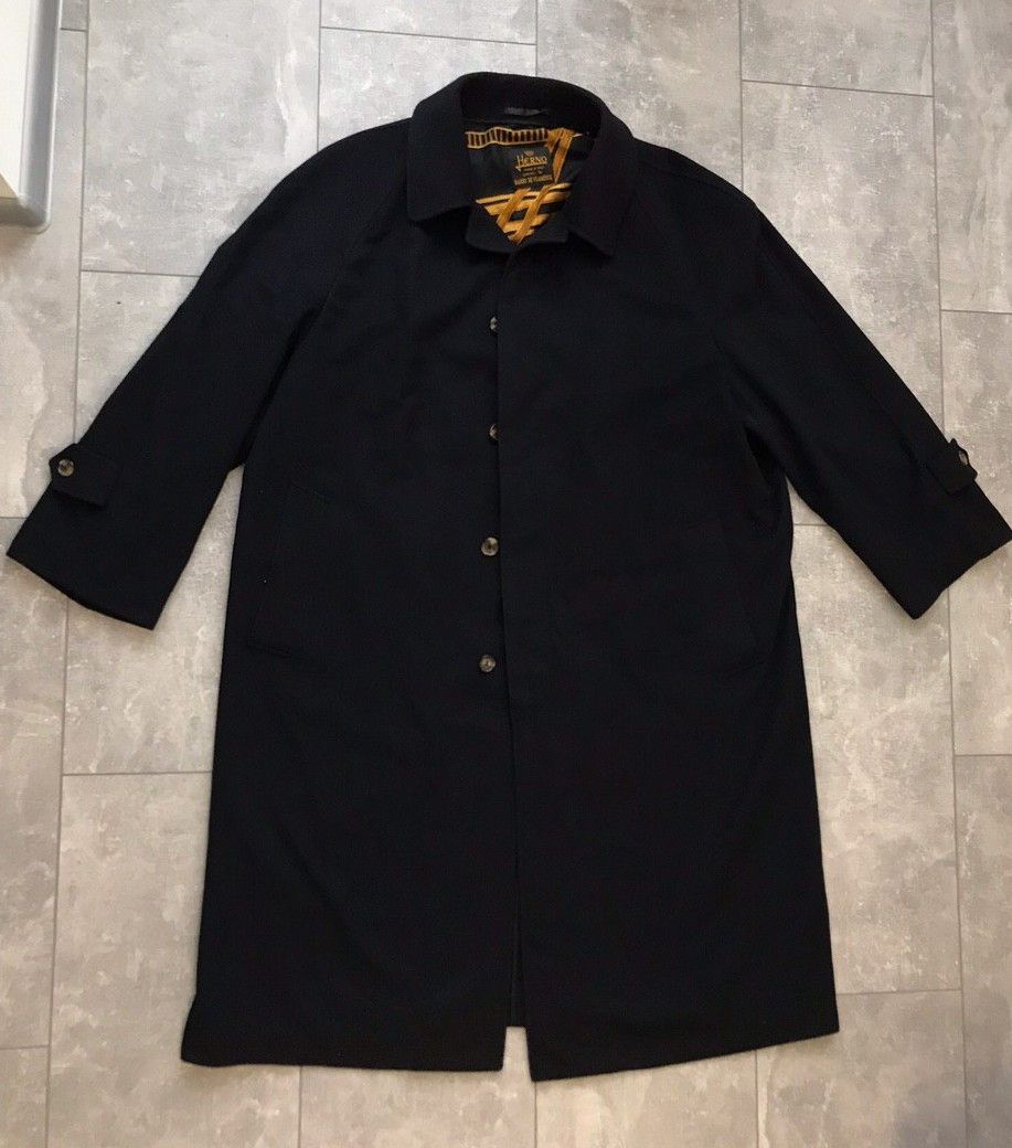 Herno Herno luxury Cashmere and silk black over coat made in Italy Size US XL / EU 56 / 4 - 2 Thumbnail