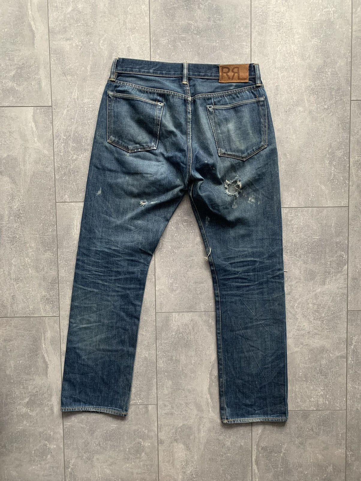 RRL Ralph Lauren distressed denim made in usa japan selvedge