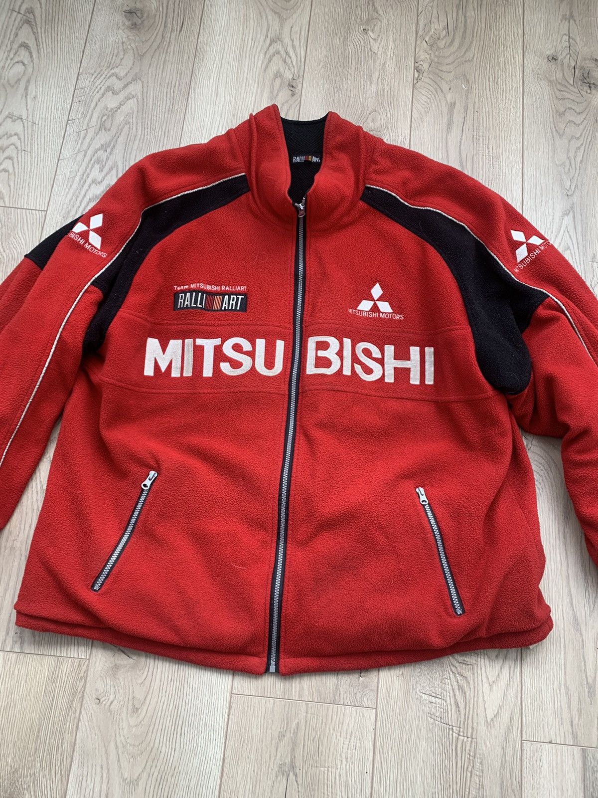 Japanese Brand Ralliart Mitsubishi windstopper red big logo racing jacket Size US XXL / EU 58 / 5 - 4 Thumbnail