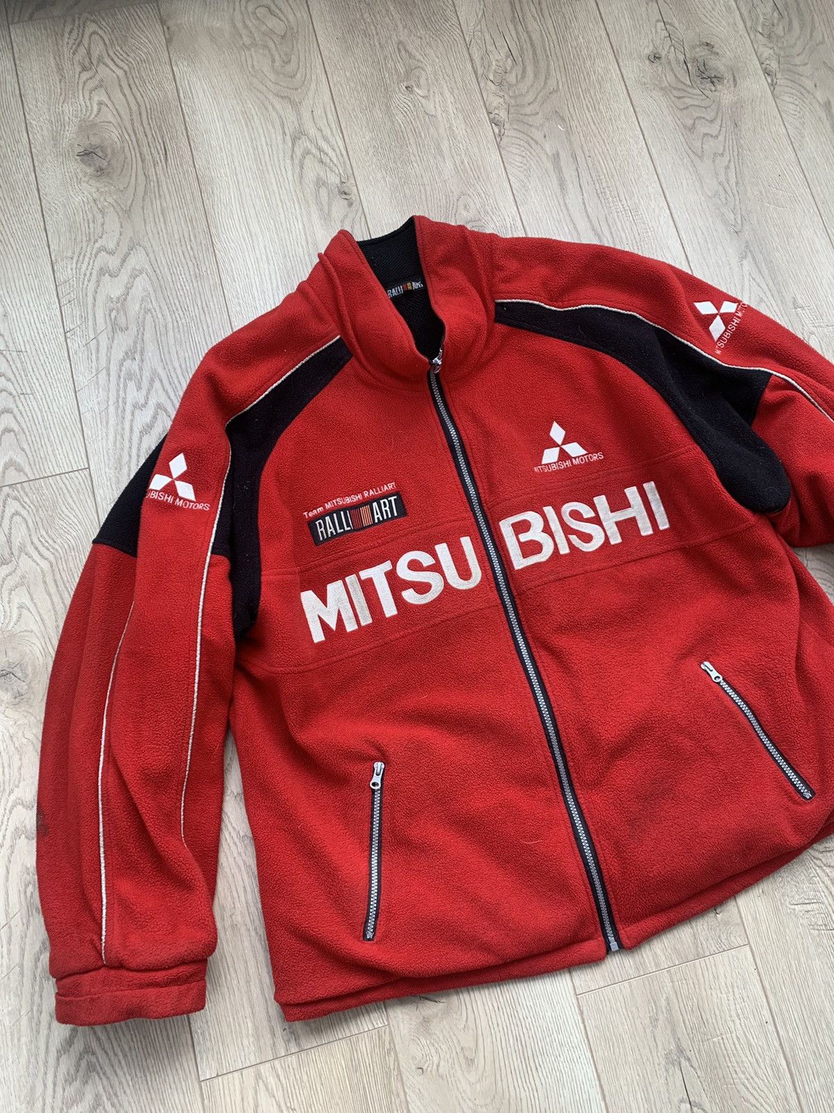 Japanese Brand Ralliart Mitsubishi windstopper red big logo racing jacket Size US XXL / EU 58 / 5 - 3 Thumbnail