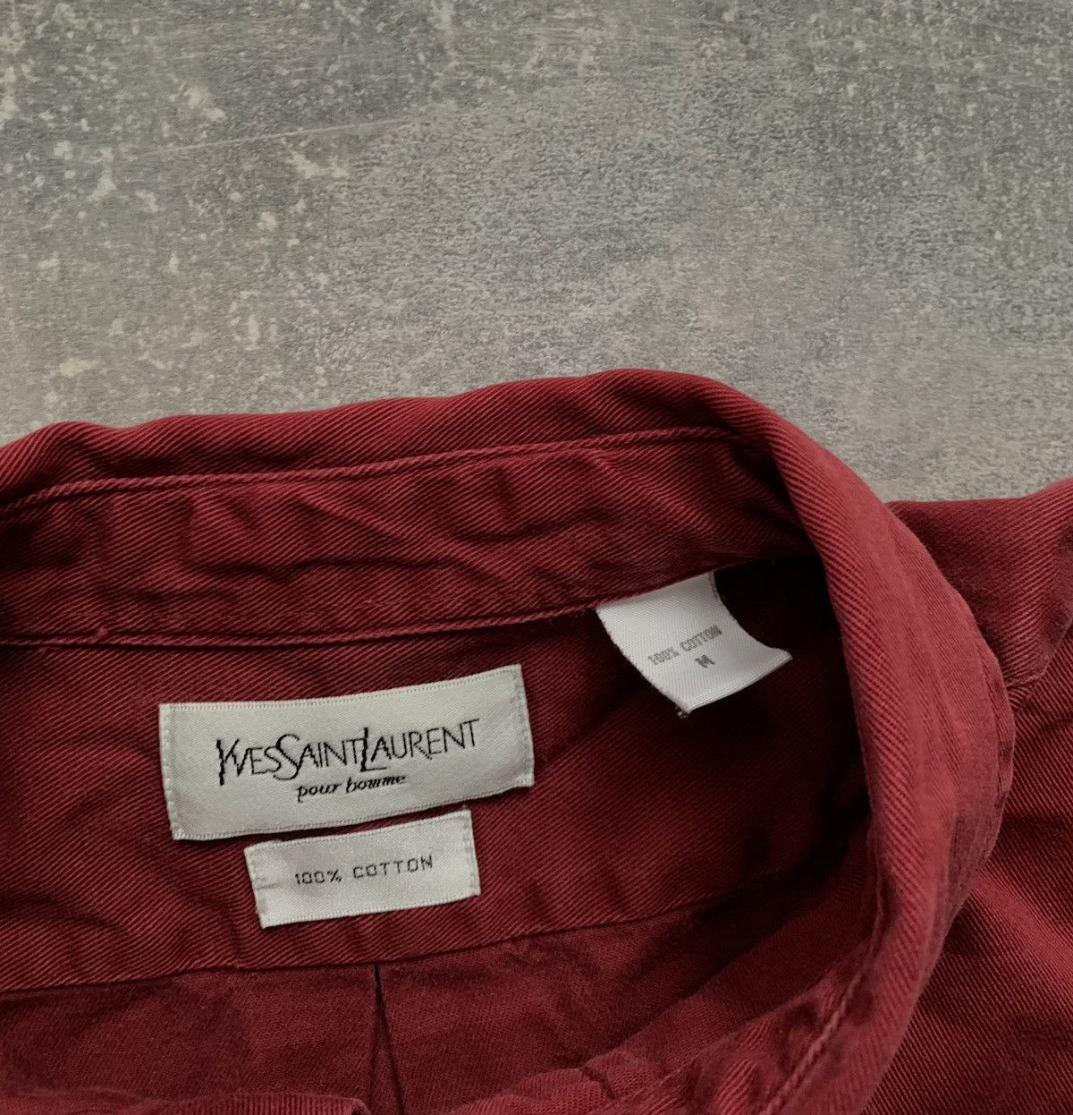 Yves Saint Laurent Yves Saint Laurent red cotton logo shirt Size US M / EU 48-50 / 2 - 7 Thumbnail