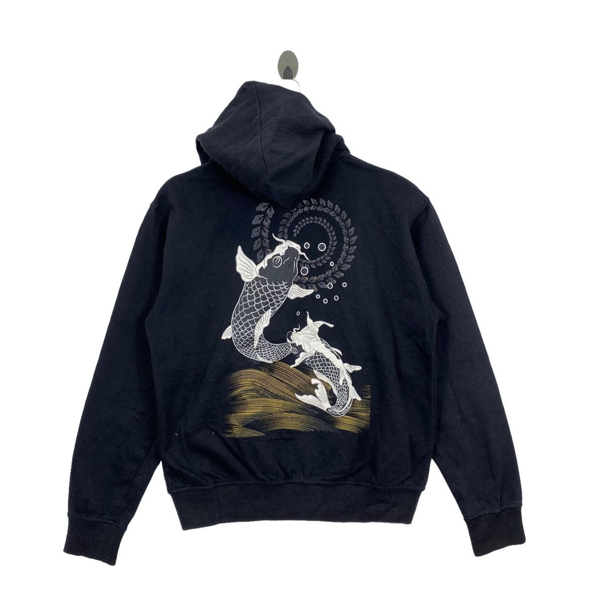Vintage Vintage KUNPU JAPANESE STYLE Sukajan Koi Print Black Hoodie Size US M / EU 48-50 / 2 - 1 Thumbnail