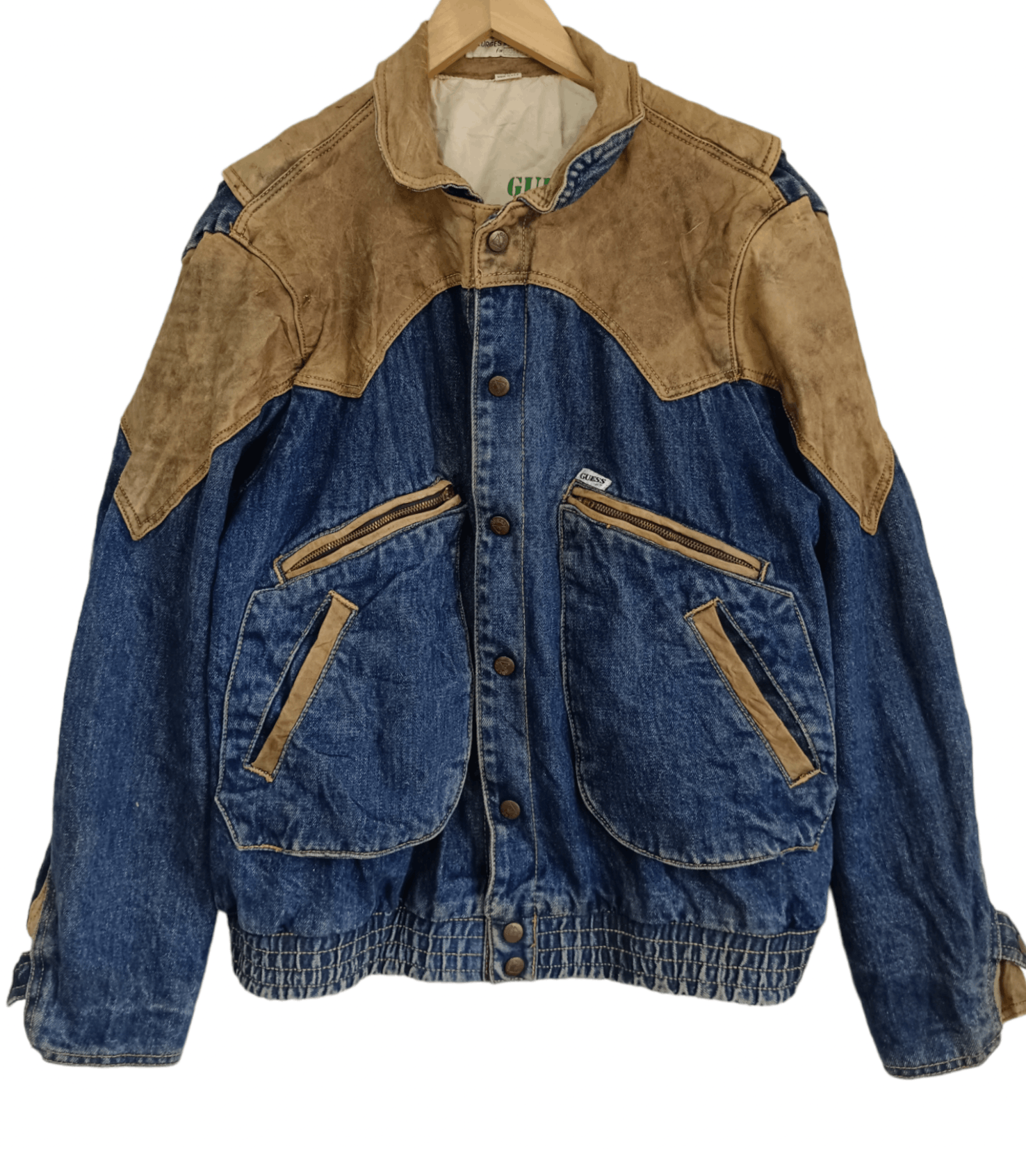 Vintage 80s Utility Denim Jacket Guess by George's Marciano