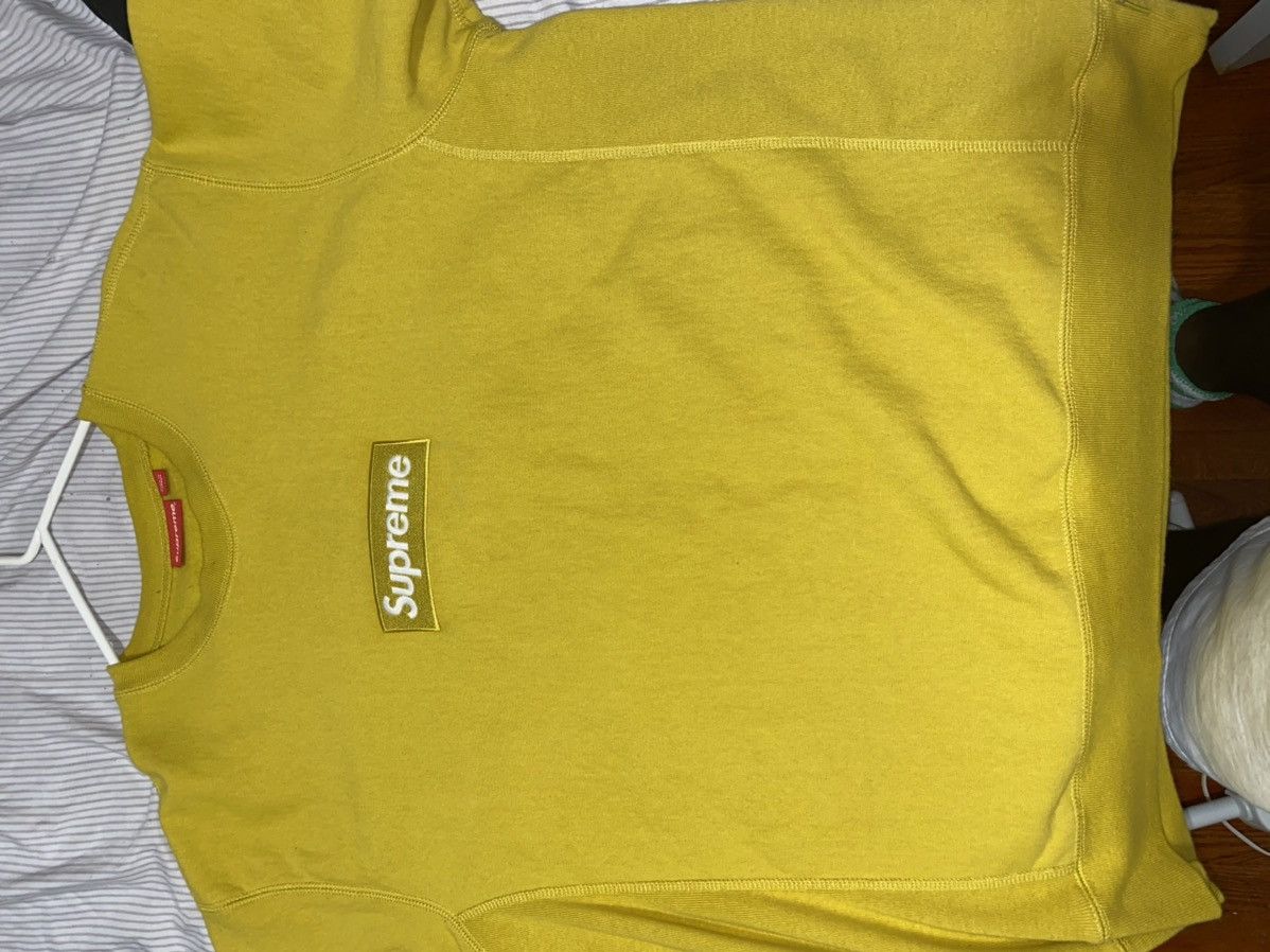 Supreme Supreme Mustard Box Logo Crewneck FW18 Size US XL / EU 56 / 4 - 3 Thumbnail