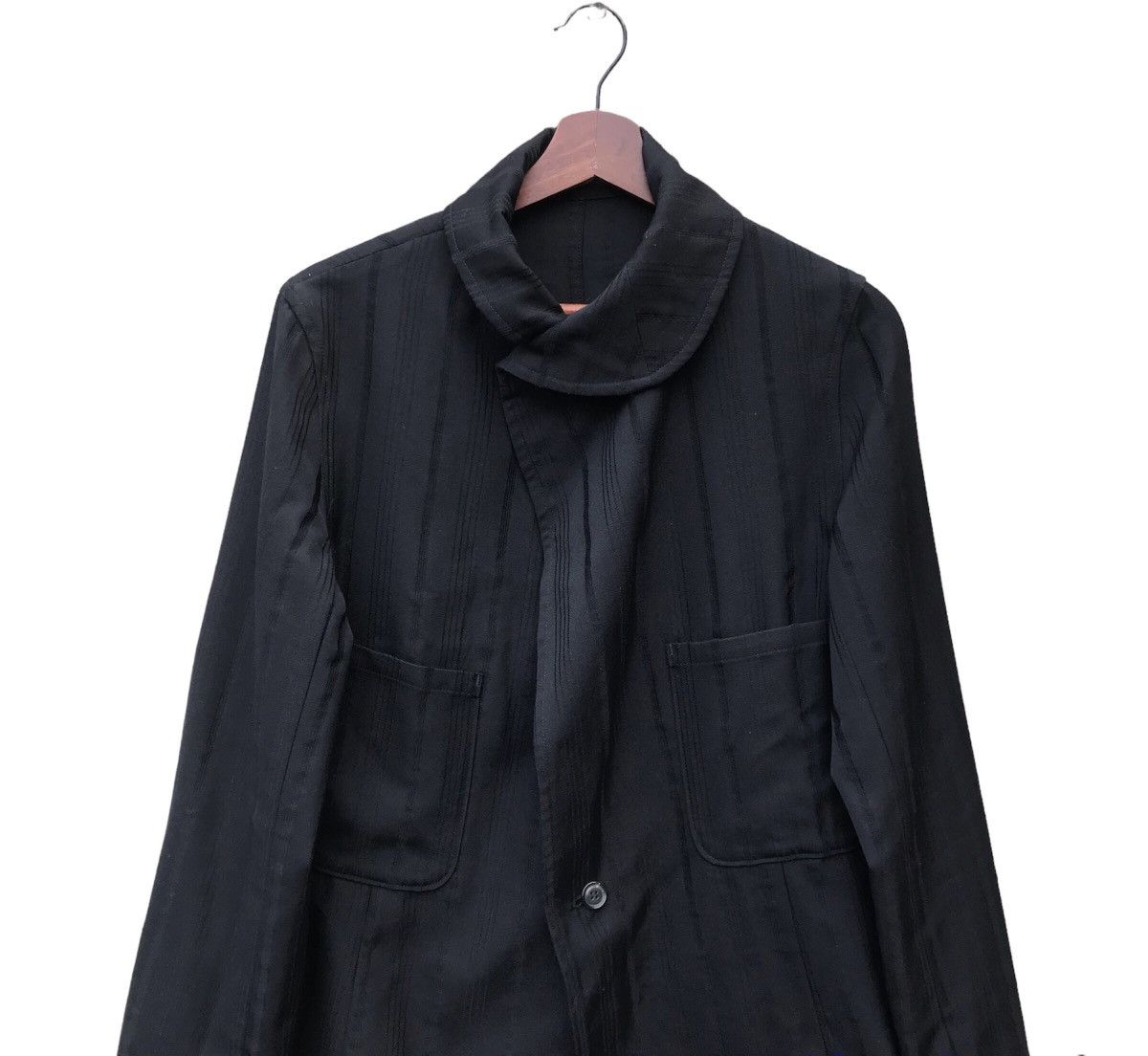 Yohji Yamamoto RARE YOHJI YAMAMOTO SHAWL COLLAR PIN-STRIPED BLACK Size US S / EU 44-46 / 1 - 3 Thumbnail