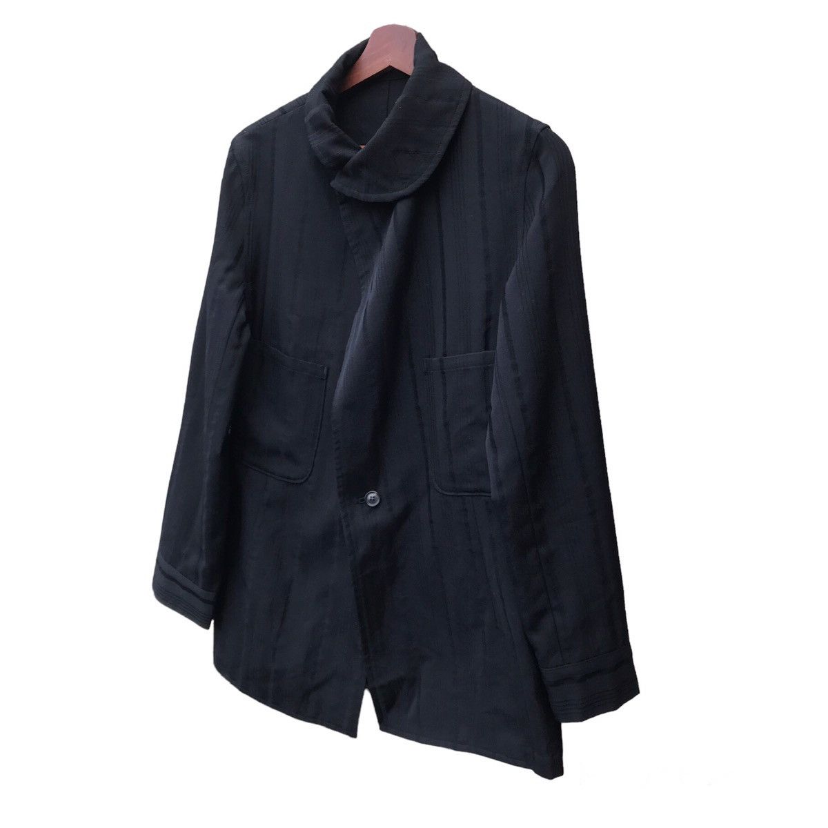 Yohji Yamamoto RARE YOHJI YAMAMOTO SHAWL COLLAR PIN-STRIPED BLACK Size US S / EU 44-46 / 1 - 4 Thumbnail
