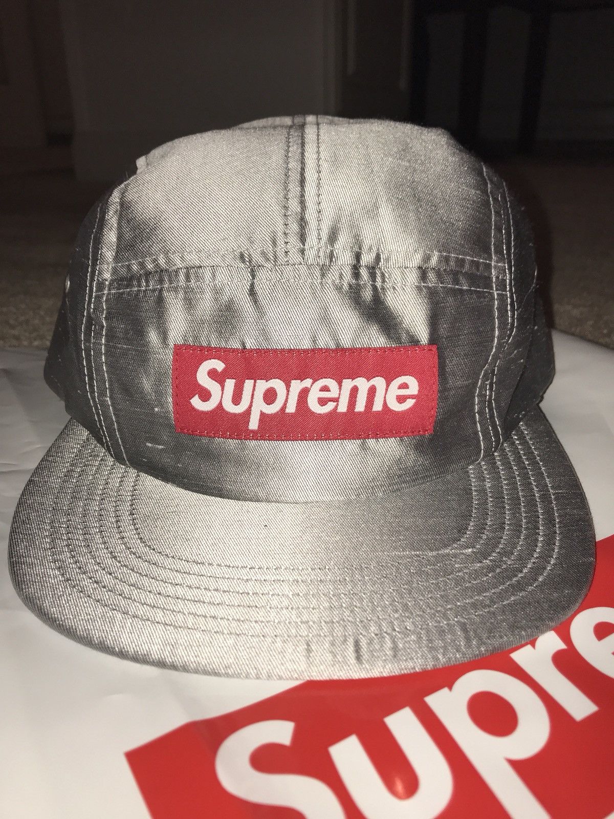 【本物保証 /関税・送料無料】Supreme Raw Silk Camp Cap Supreme Raw Silk Camp Cap (FW17) - $58
