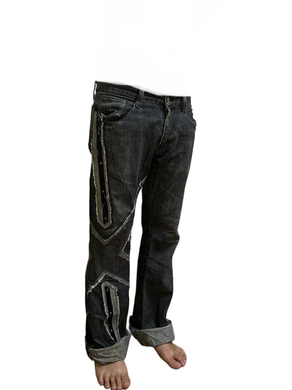Designer PUNK 🔥‼️ DISTRESSED PATRICK COX DENIM PANTS 🔥 Size US 31 - 14 Thumbnail