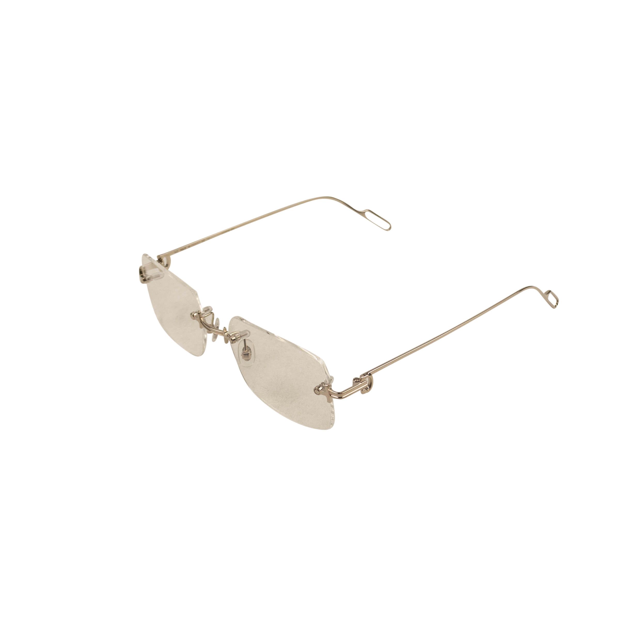 Cartier Silver & Gold 18K Rectangular Rimless Eyeglasses Size OS | Grailed