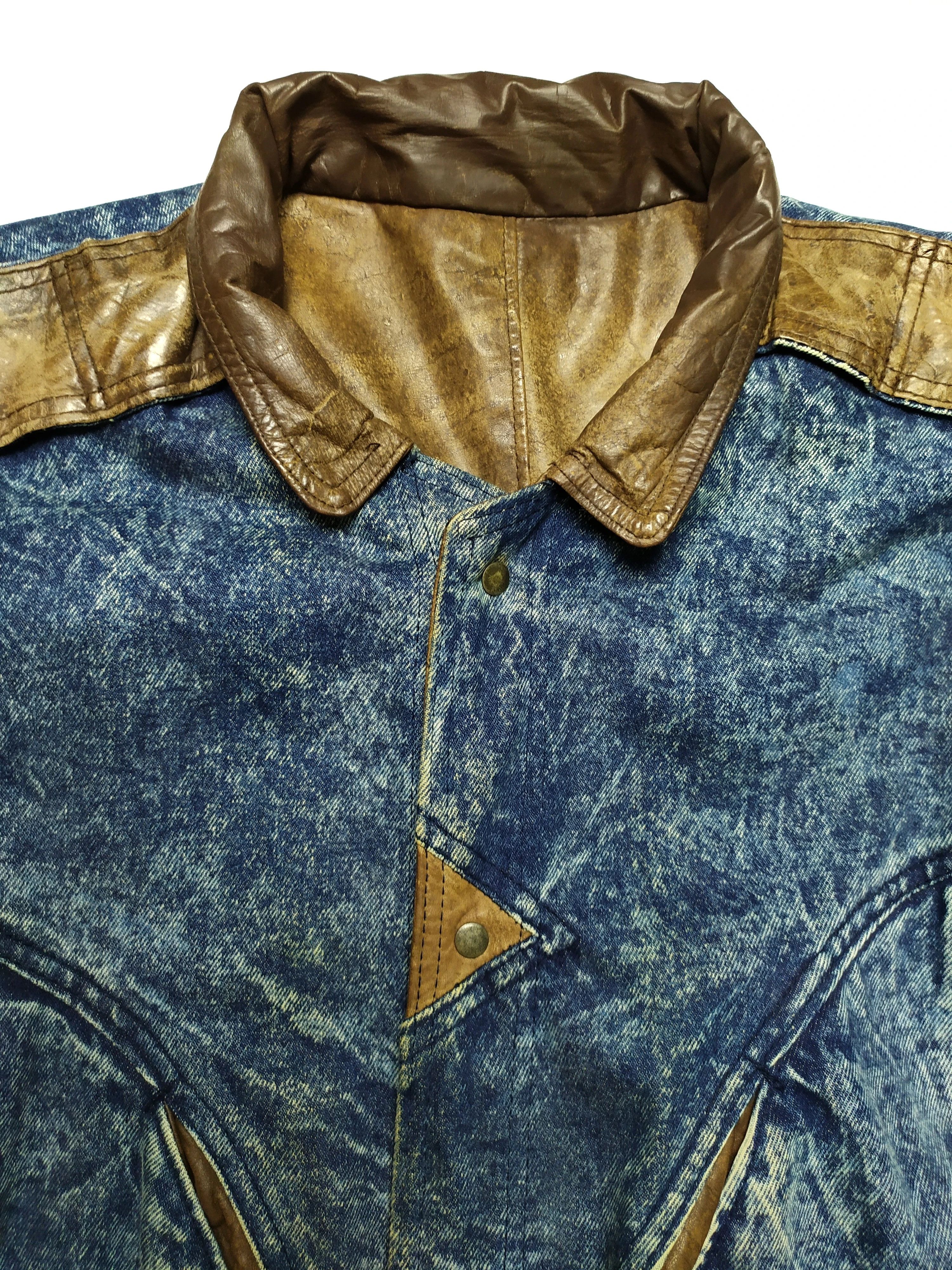 Vintage Vintage Reversible Brown Leather Denim Jacket Size US M / EU 48-50 / 2 - 7 Thumbnail