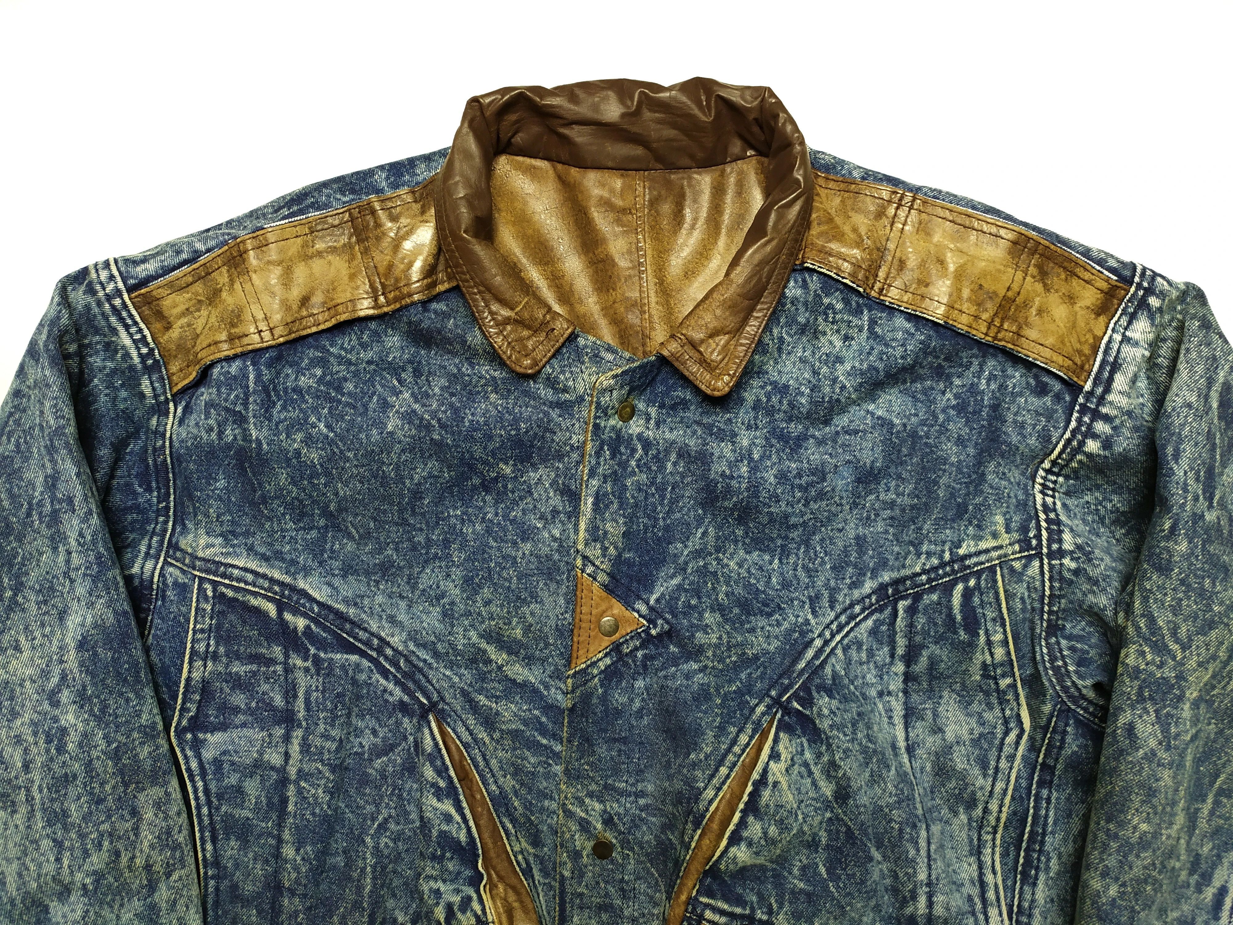 Vintage Vintage Reversible Brown Leather Denim Jacket Size US M / EU 48-50 / 2 - 3 Thumbnail
