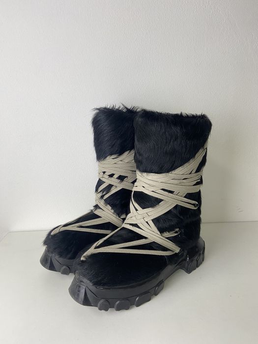 Rick Owens Rick Owens Pony Hair megalace Lunar boots Grailed