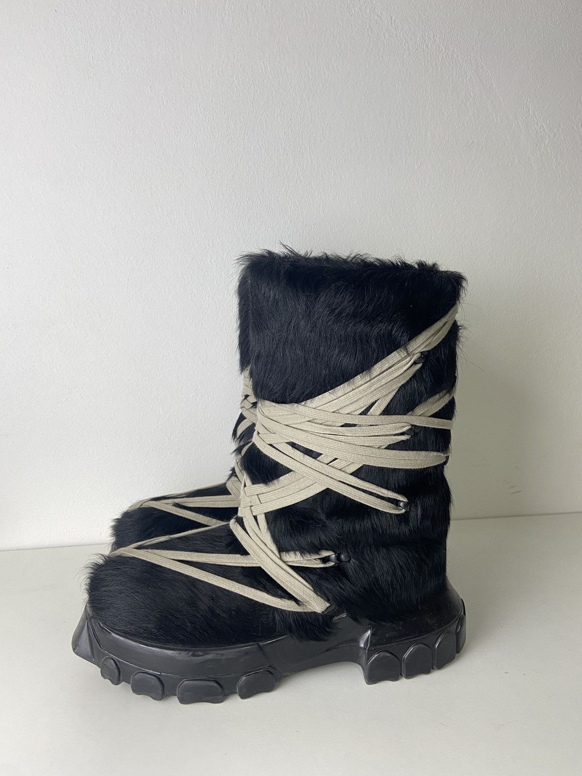 Rick Owens Rick Owens Pony Hair megalace Lunar boots Grailed