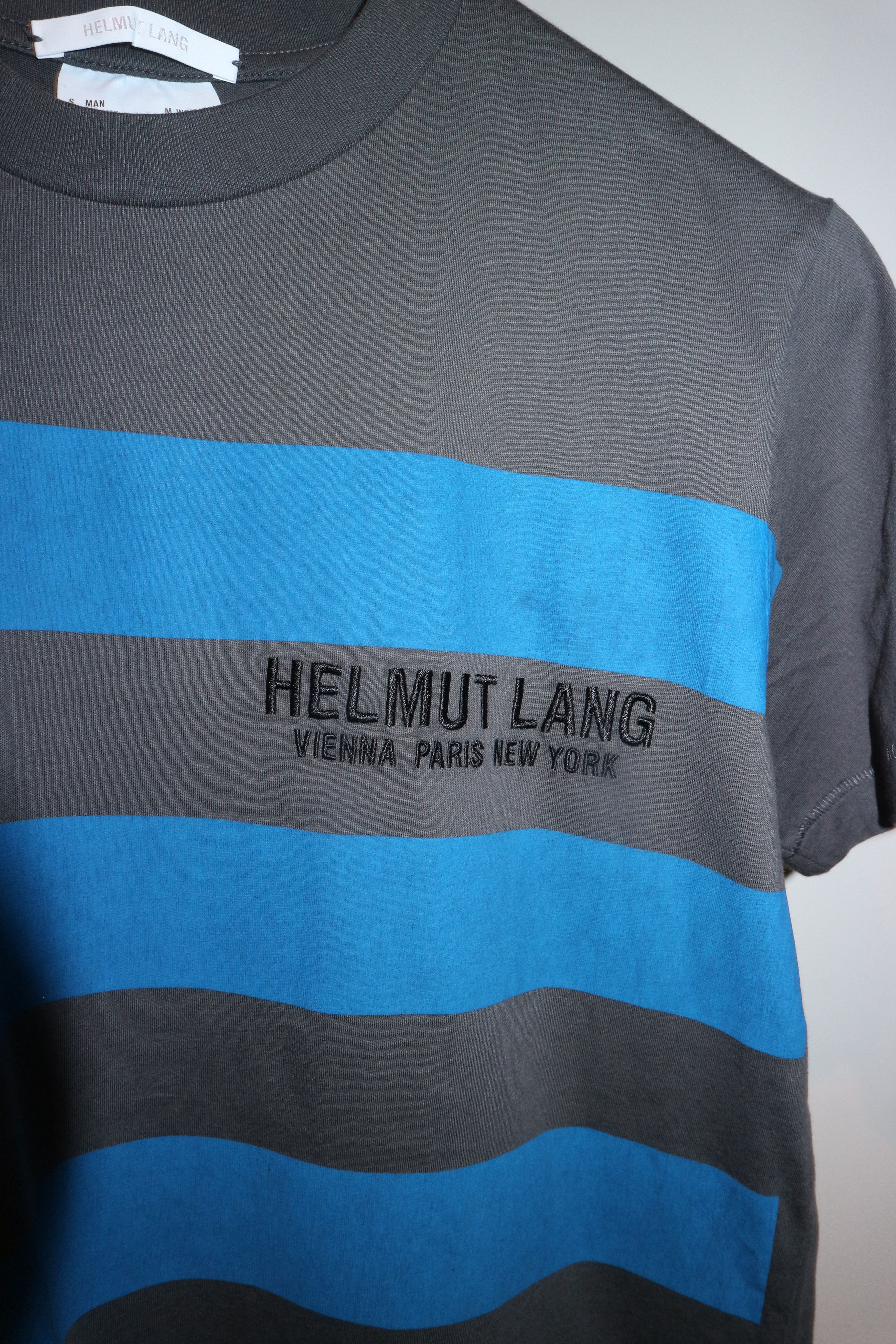 Helmut Lang Embroidered logo stripes t-shirt Size US S / EU 44-46 / 1 - 2 Thumbnail