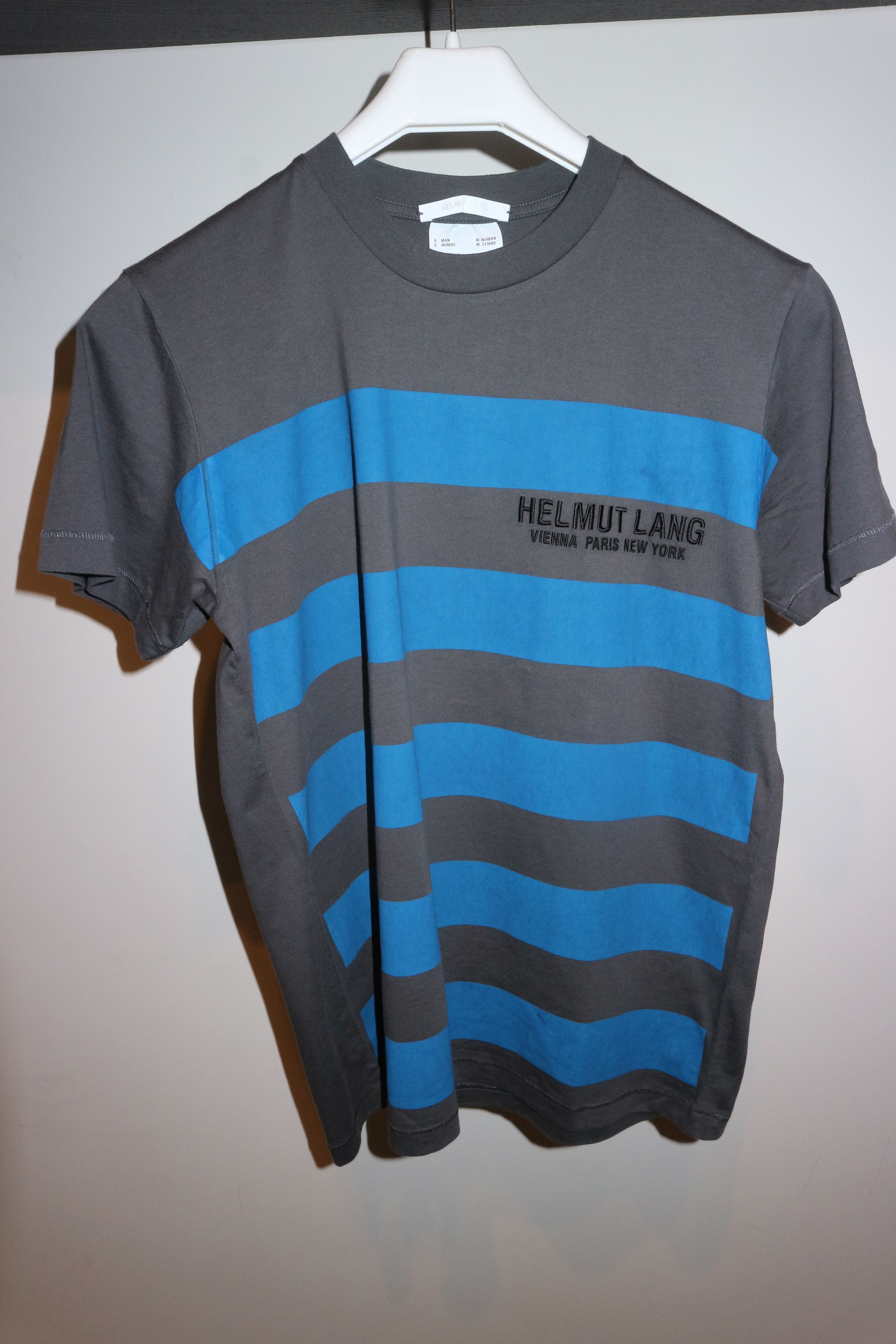 Helmut Lang Embroidered logo stripes t-shirt Size US S / EU 44-46 / 1 - 1 Thumbnail