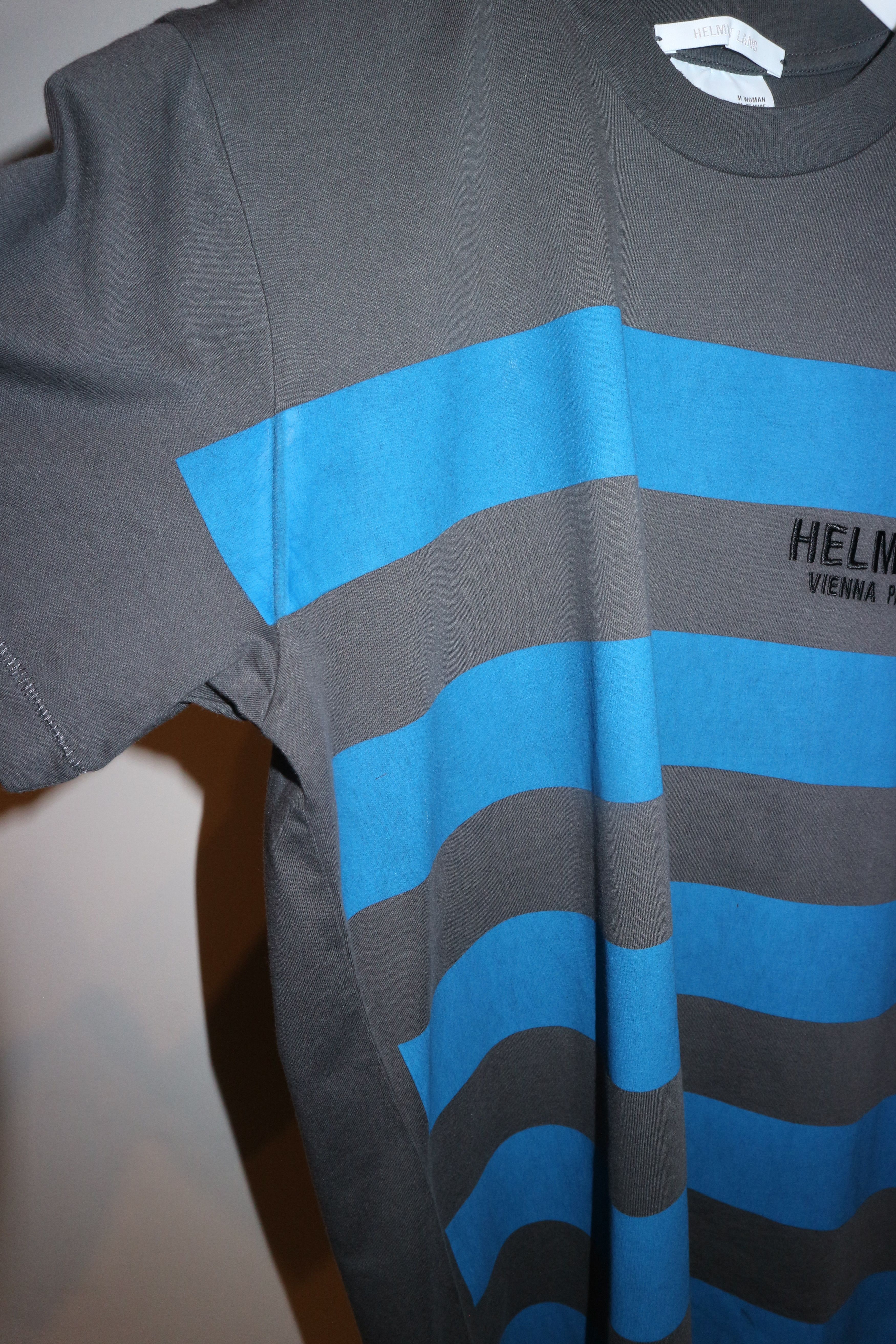 Helmut Lang Embroidered logo stripes t-shirt Size US S / EU 44-46 / 1 - 4 Thumbnail