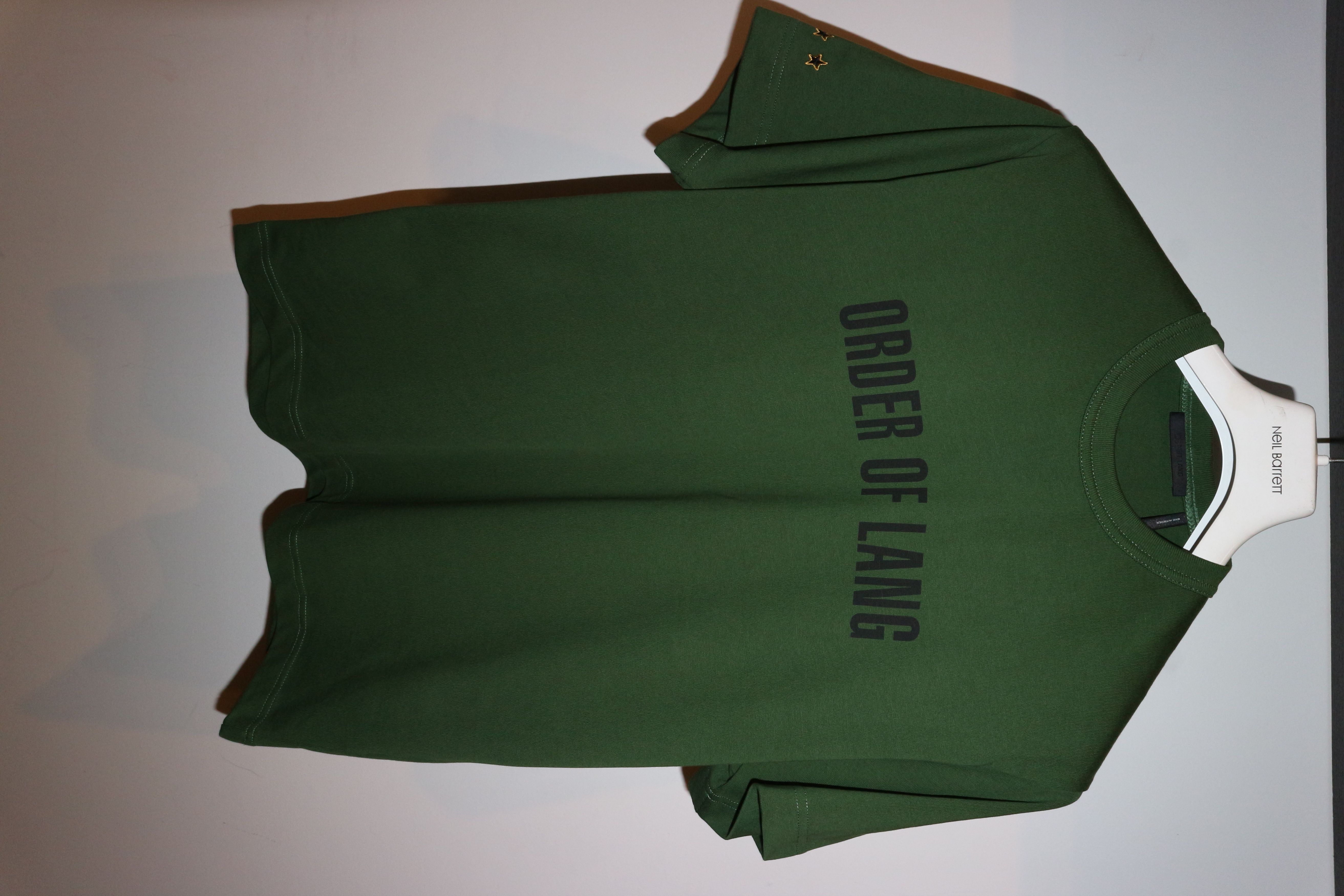 image of Helmut Lang Order Of Lang T-Shirt in Green, Men's (Size Small)