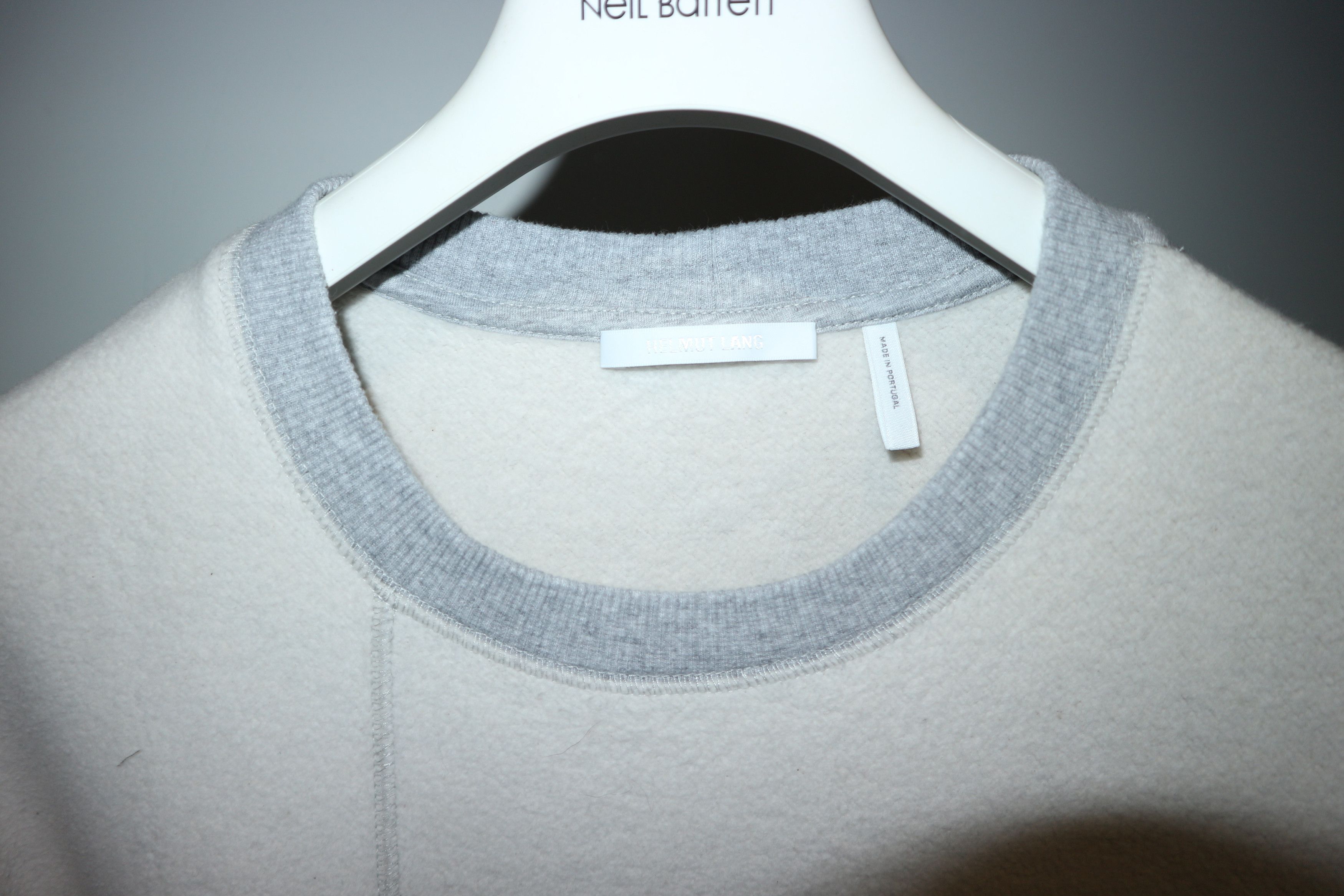Helmut Lang Grey & Off-White Colorblock Crewneck Size US S / EU 44-46 / 1 - 4 Thumbnail