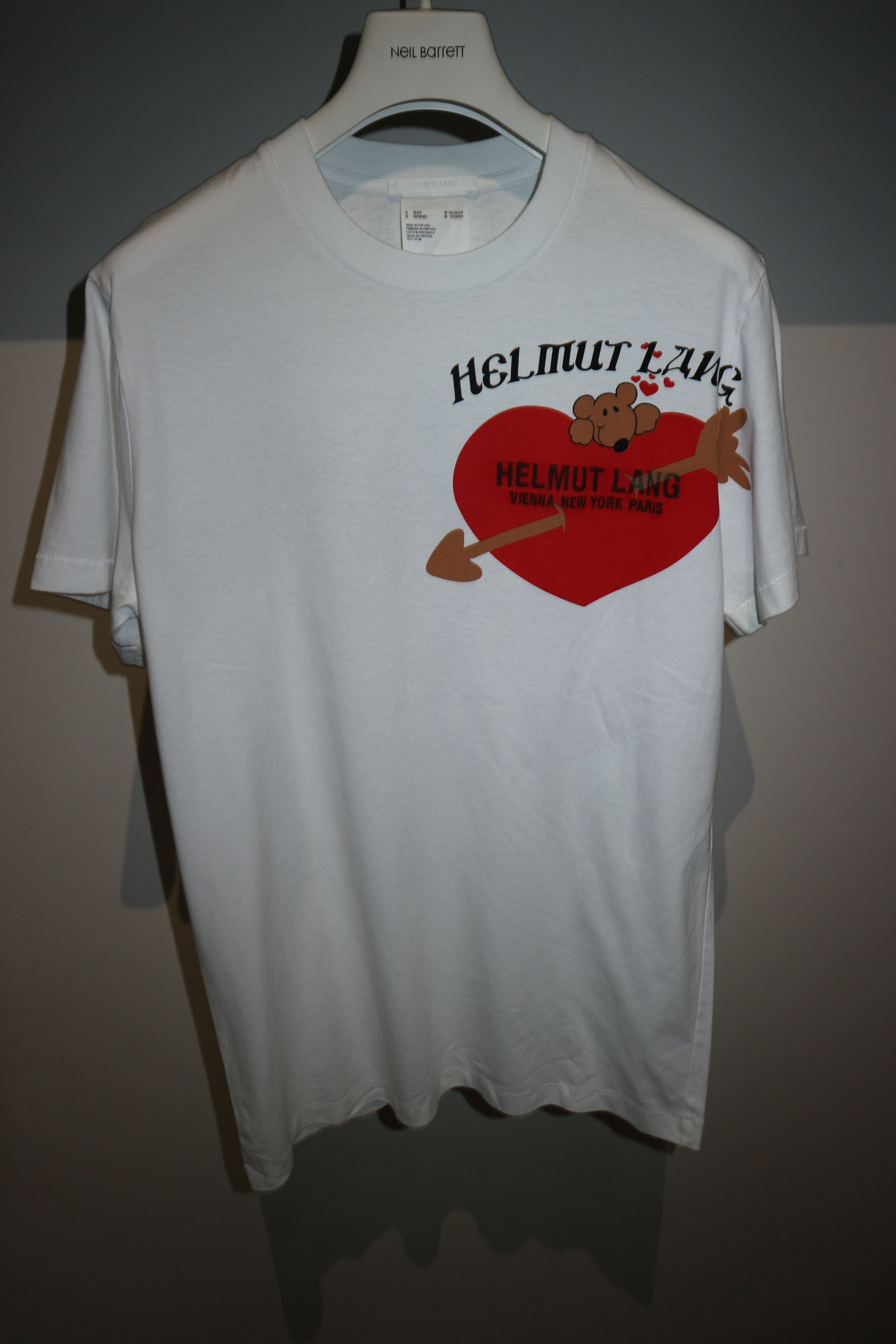 Helmut Lang teddy bear valentine t-shirt Size US S / EU 44-46 / 1 - 1 Thumbnail
