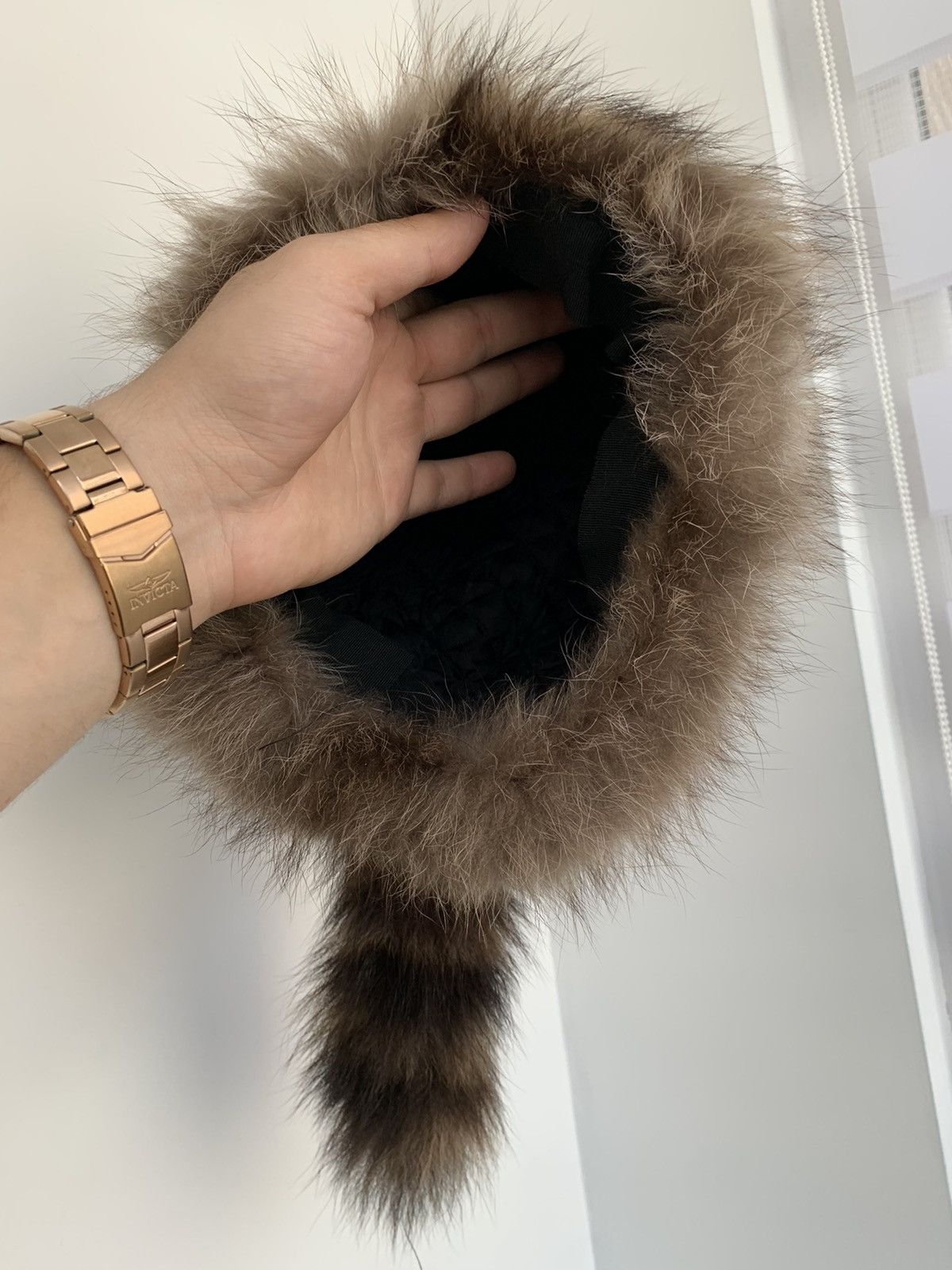 Designer Racoon fur natural hat Size ONE SIZE - 4 Thumbnail