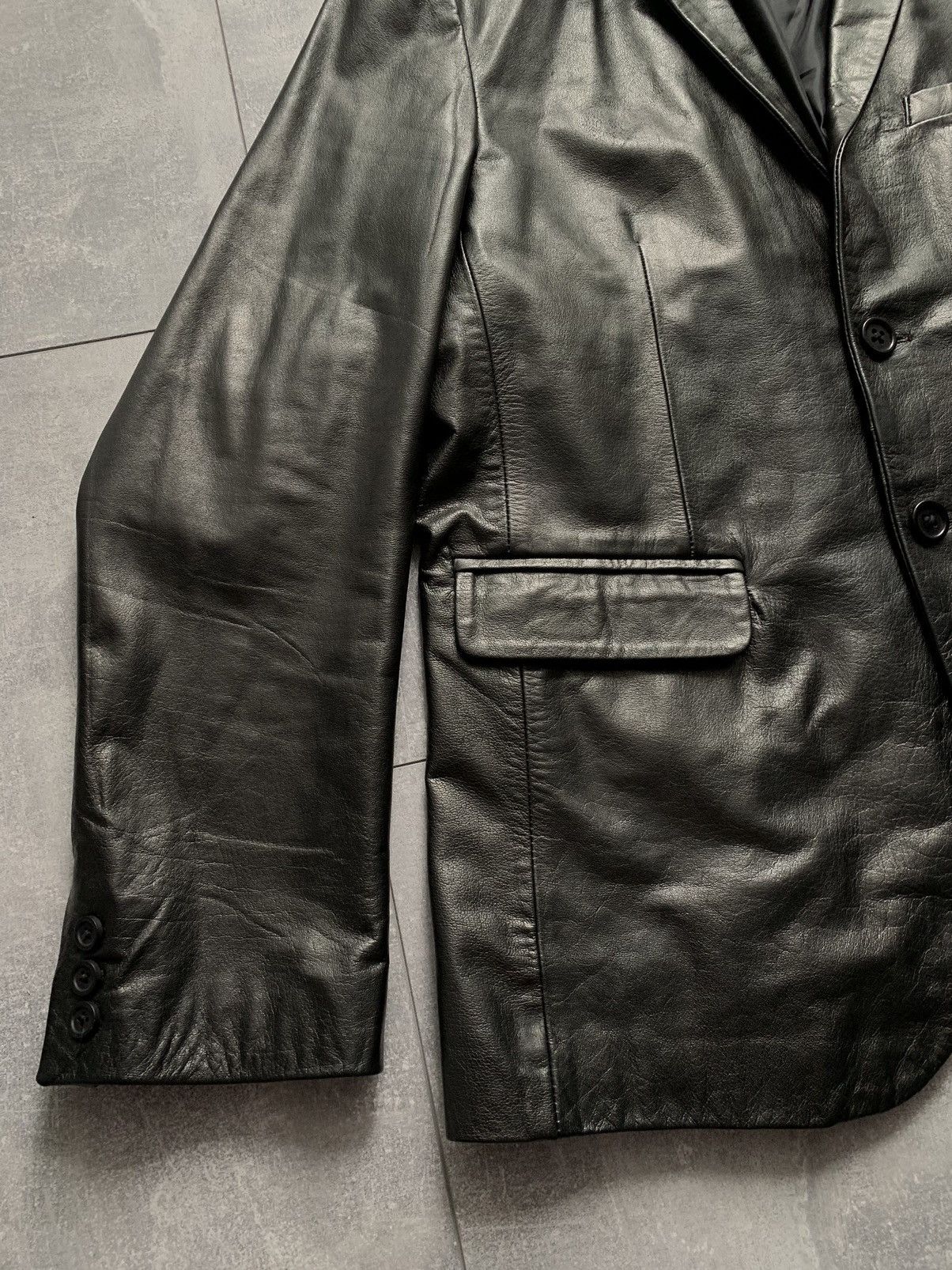 Other Smart range black leather blazer jacket Size US L / EU 52-54 / 3 - 5 Thumbnail