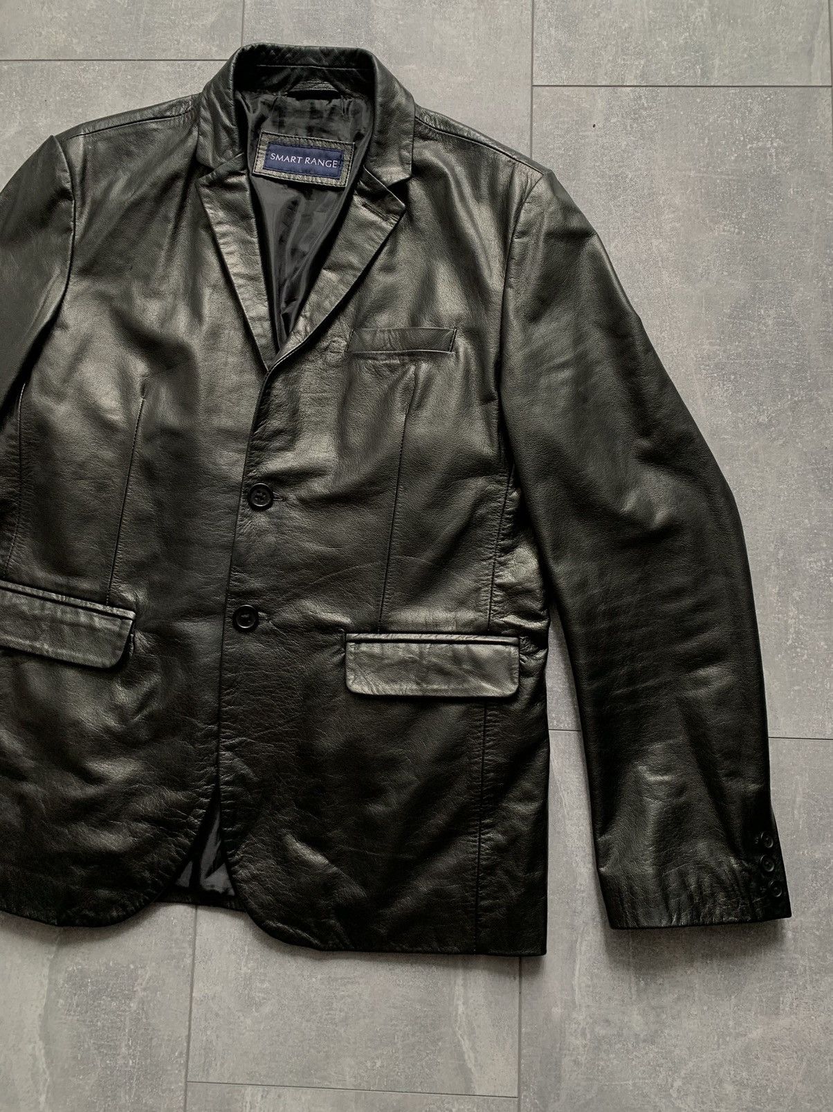 Other Smart range black leather blazer jacket Size US L / EU 52-54 / 3 - 4 Thumbnail