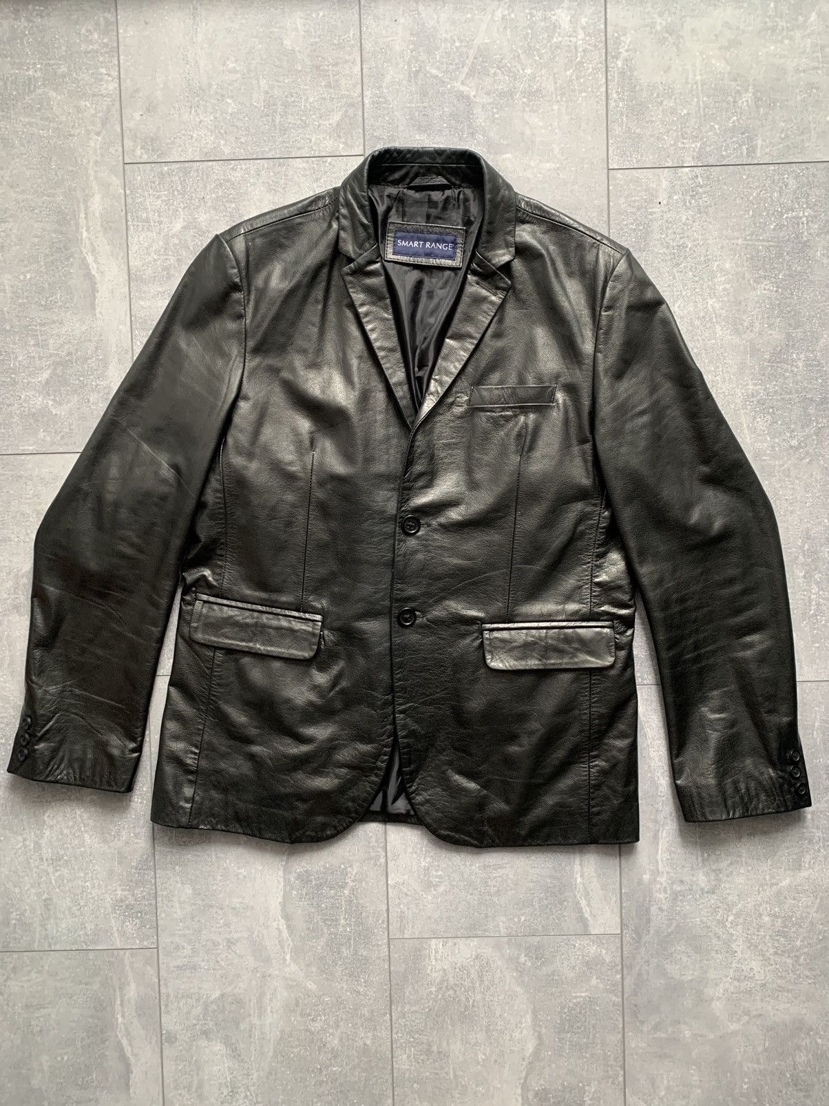Other Smart range black leather blazer jacket Size US L / EU 52-54 / 3 - 3 Thumbnail