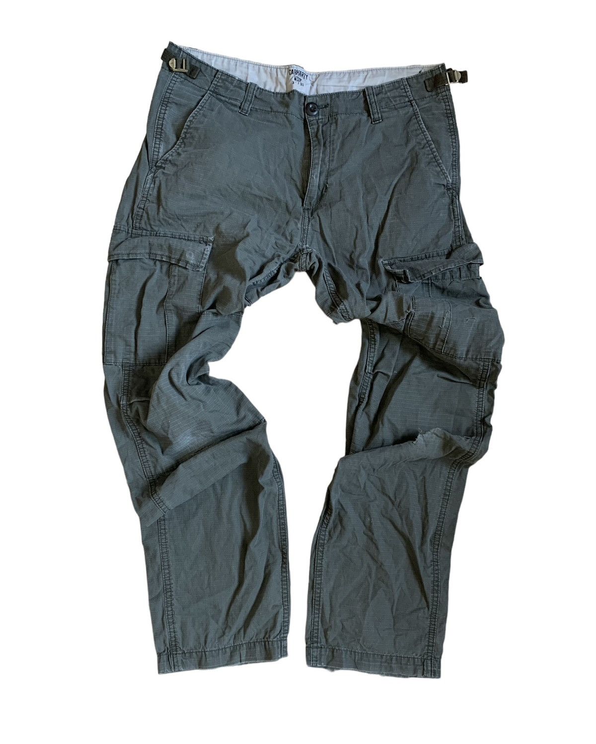 Carhartt Carhartt Wip Distressed khaki cargo aviation pants logo Size US 31 - 4 Thumbnail