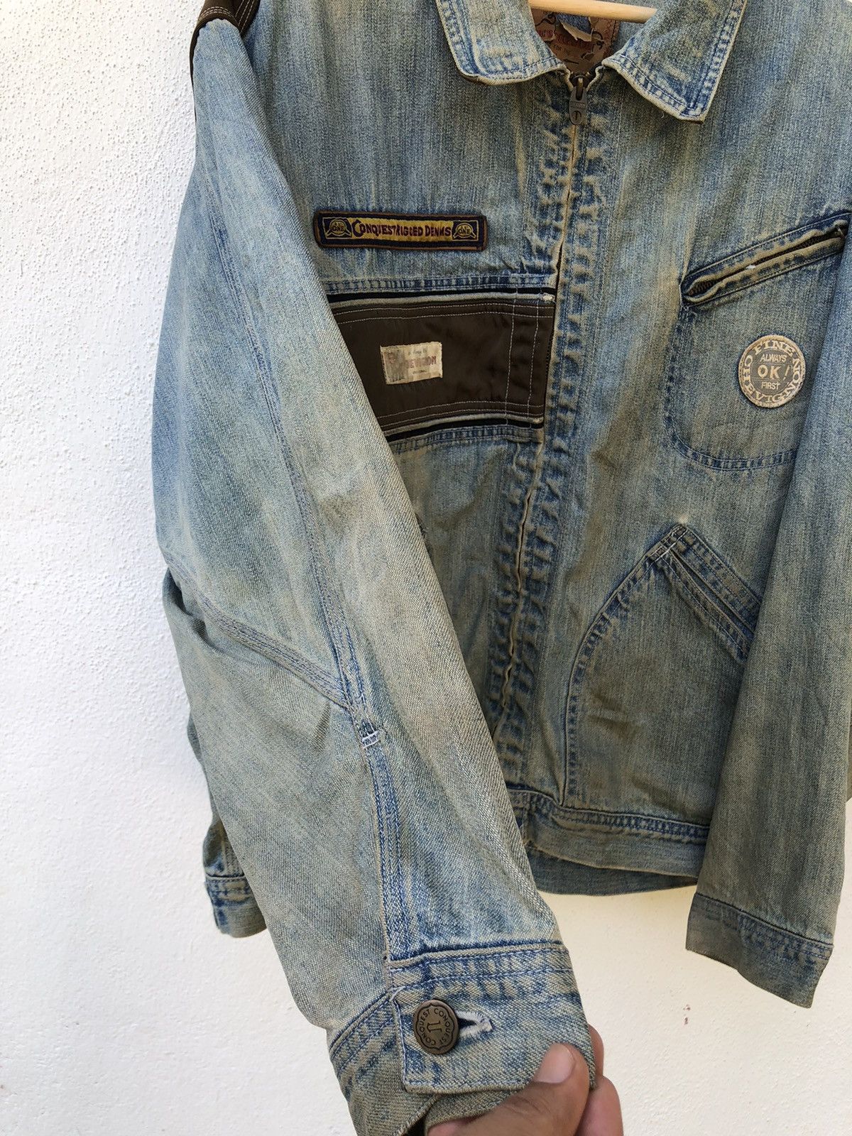 Chevignon 🔥VTG Chevignon Western Made Pacth Distressed Denim Jacket Size US XL / EU 56 / 4 - 6 Thumbnail