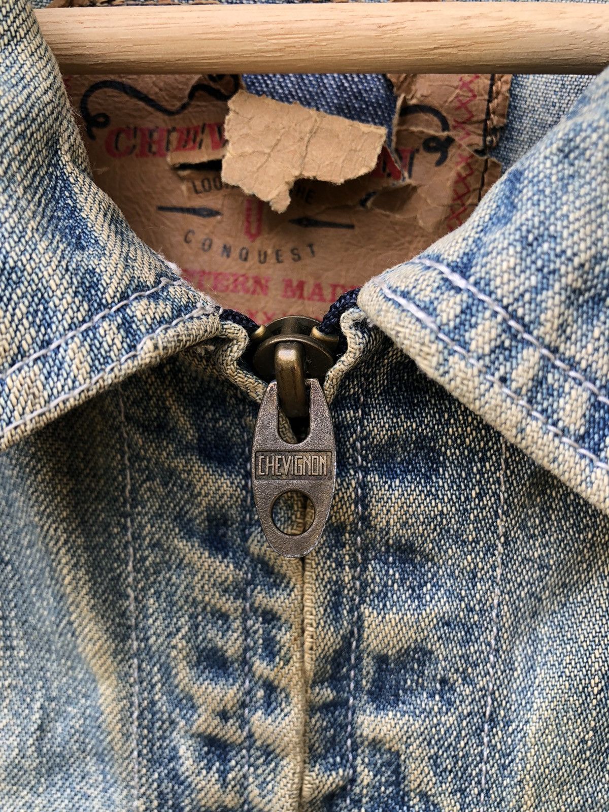 Chevignon 🔥VTG Chevignon Western Made Pacth Distressed Denim Jacket Size US XL / EU 56 / 4 - 4 Thumbnail