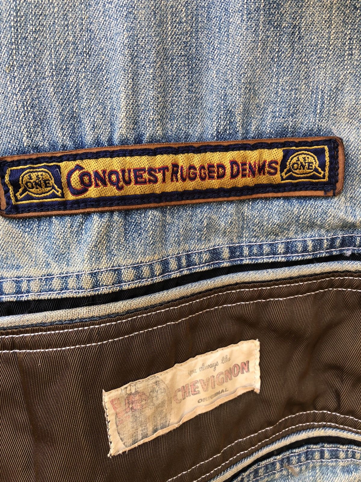 Chevignon 🔥VTG Chevignon Western Made Pacth Distressed Denim Jacket Size US XL / EU 56 / 4 - 11 Thumbnail