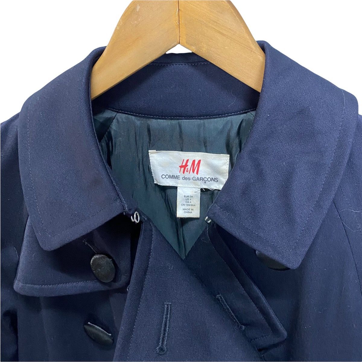 Comme des Garcons × H&M CDG X H&M trenchcoat double breasted long jacket Size US XS / EU 42 / 0 - 7 Thumbnail