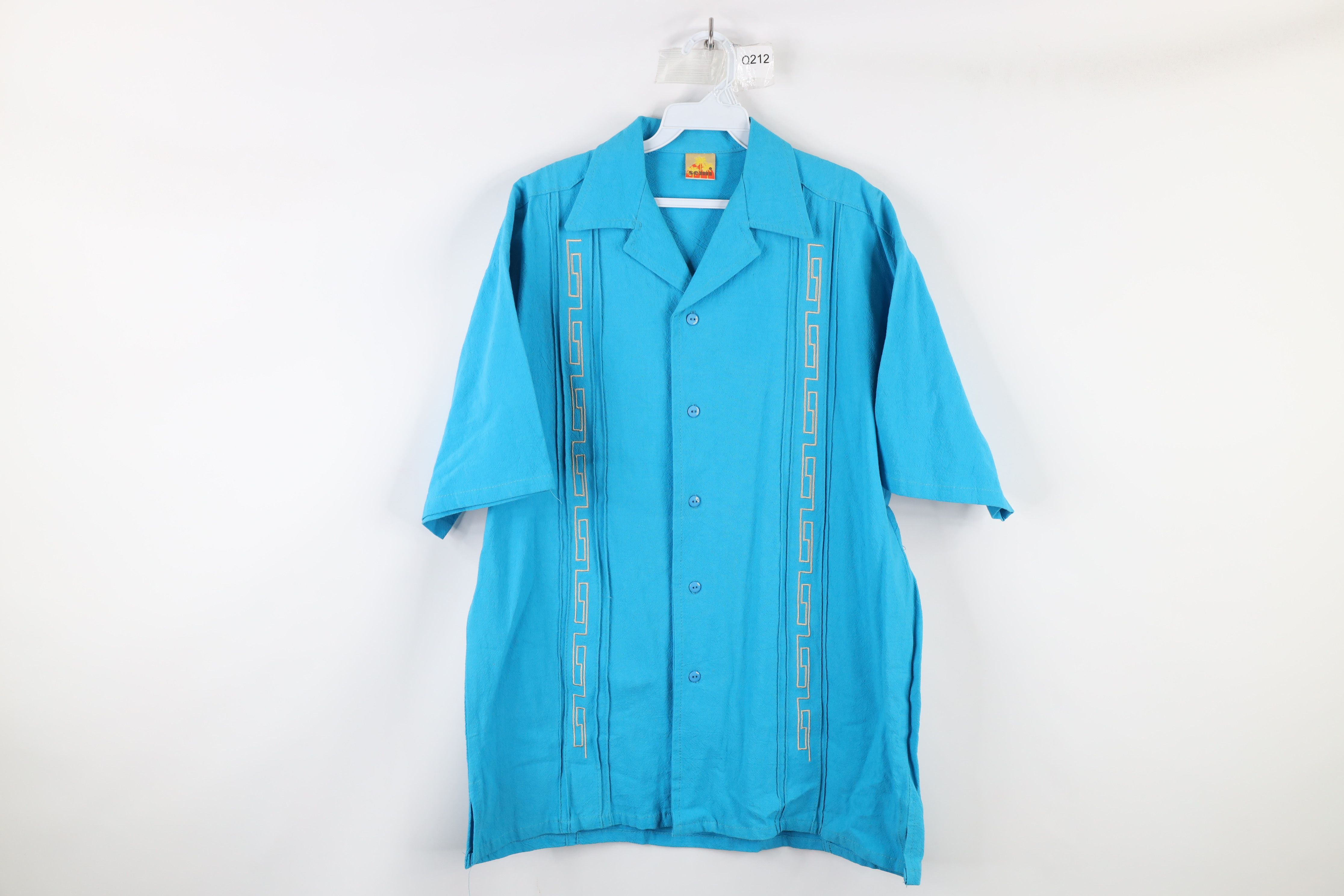onlineshop sales Vintage Streetwear Geometric Wedding Hawaiian Button Shir