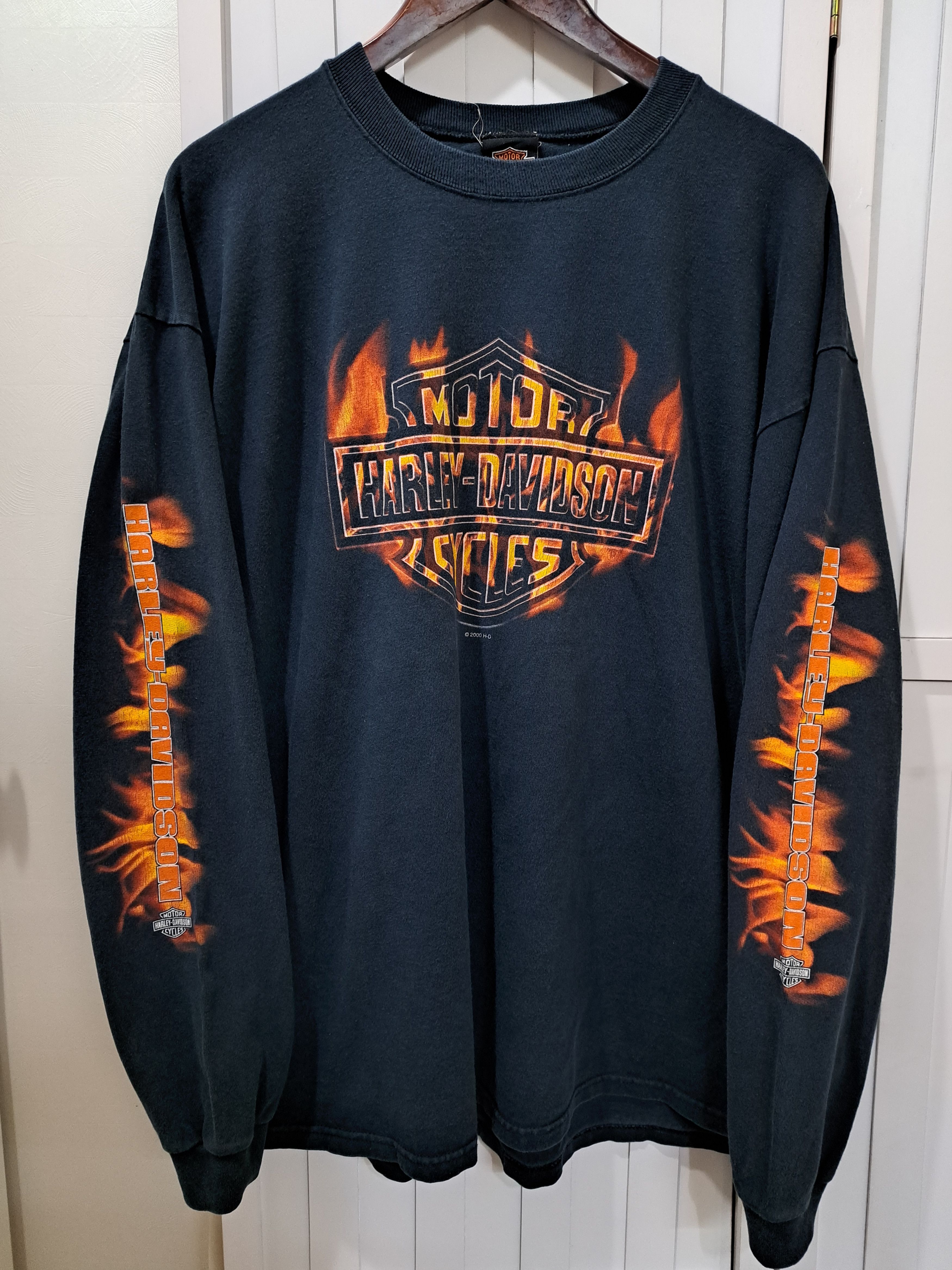 Harley Davidson Vintage Harley Davidson Flame Long Sleeve T-Shirt Size US XXL / EU 58 / 5 - 1 Thumbnail